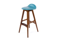 Erik Buch Bar Stools in Leather, Rosewood & Teak