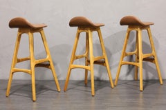 Erih Buch Bar Stools Model OD-61 Produced by O. D. Mobler in Denmark
