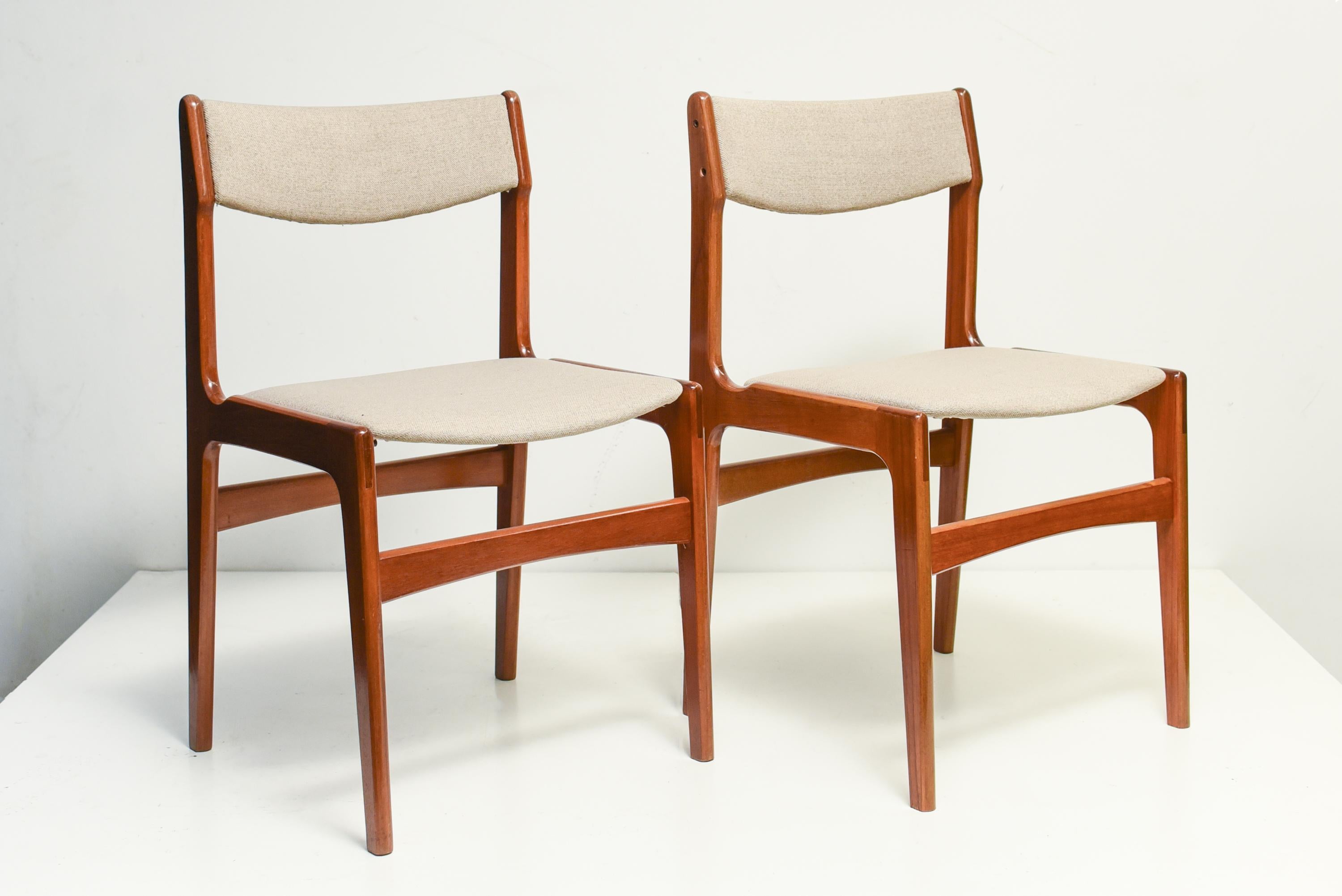 Scandinavian Modern 6 Midcentury Erik Buck Teak Dining Chairs For Sale