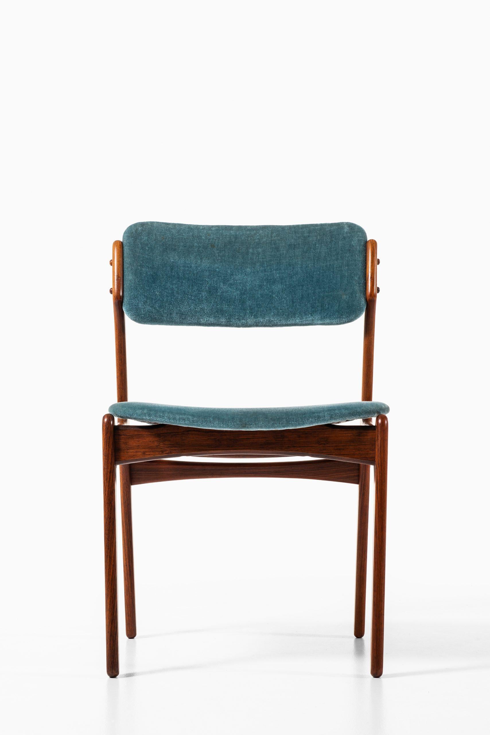 Fabric Erik Buck Dining Chairs Model OD-49 by Oddense Maskinsnedkeri A/S in Denmark For Sale