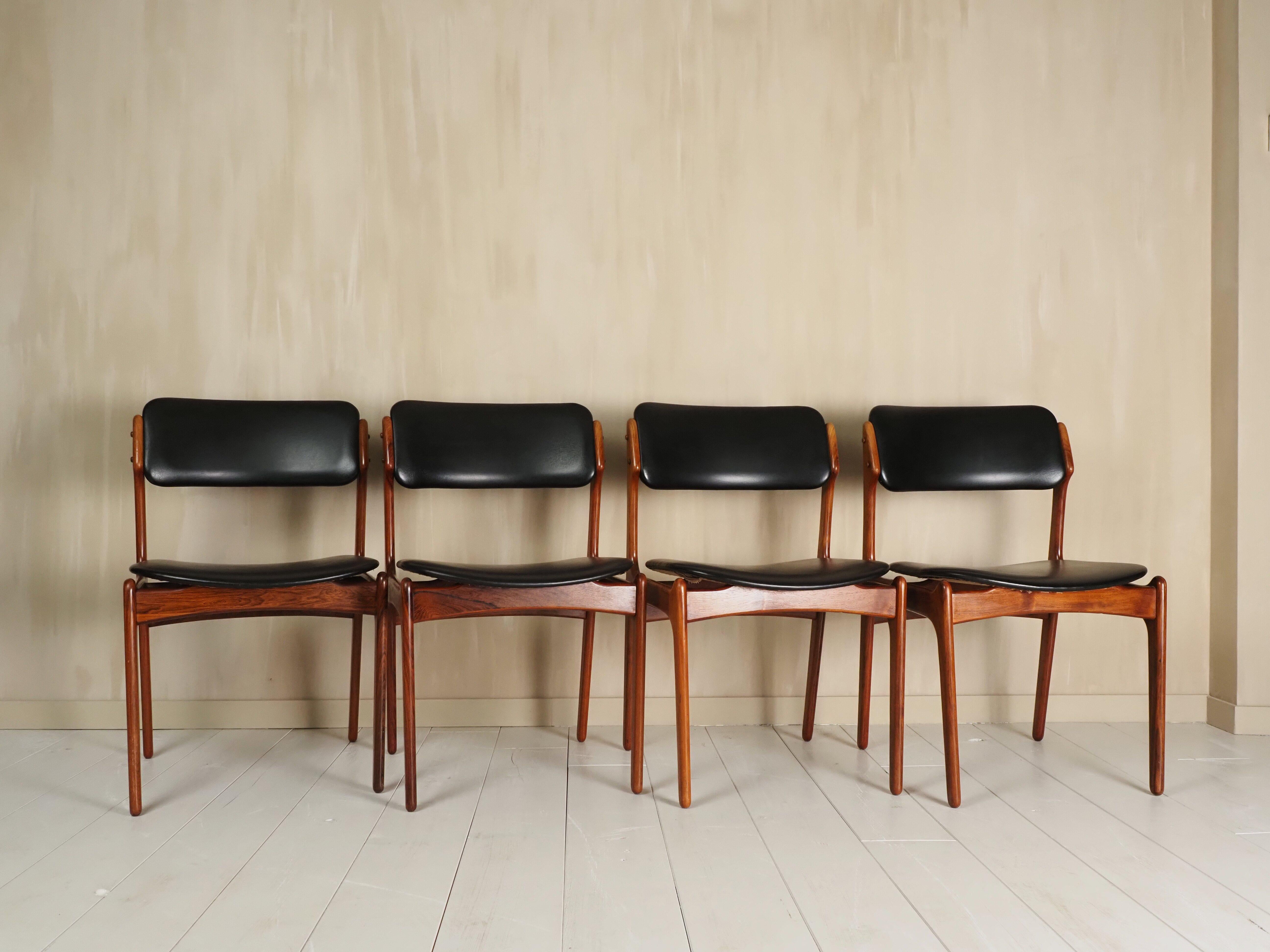 Chaises de salle à manger Erik Buck Model No. 49 pour D. A. Møbler 1960's en vente 3