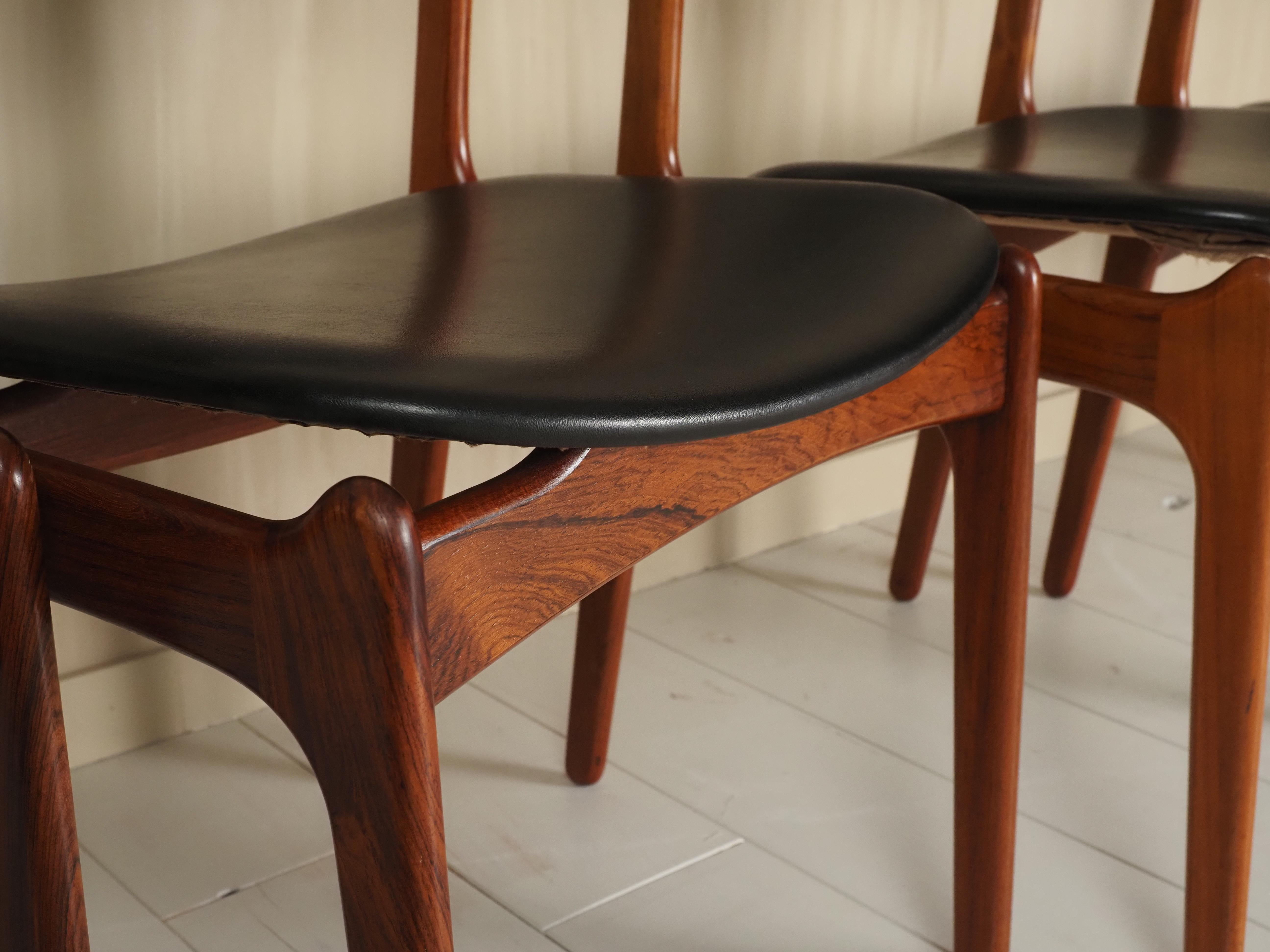 Chaises de salle à manger Erik Buck Model No. 49 pour D. A. Møbler 1960's en vente 6