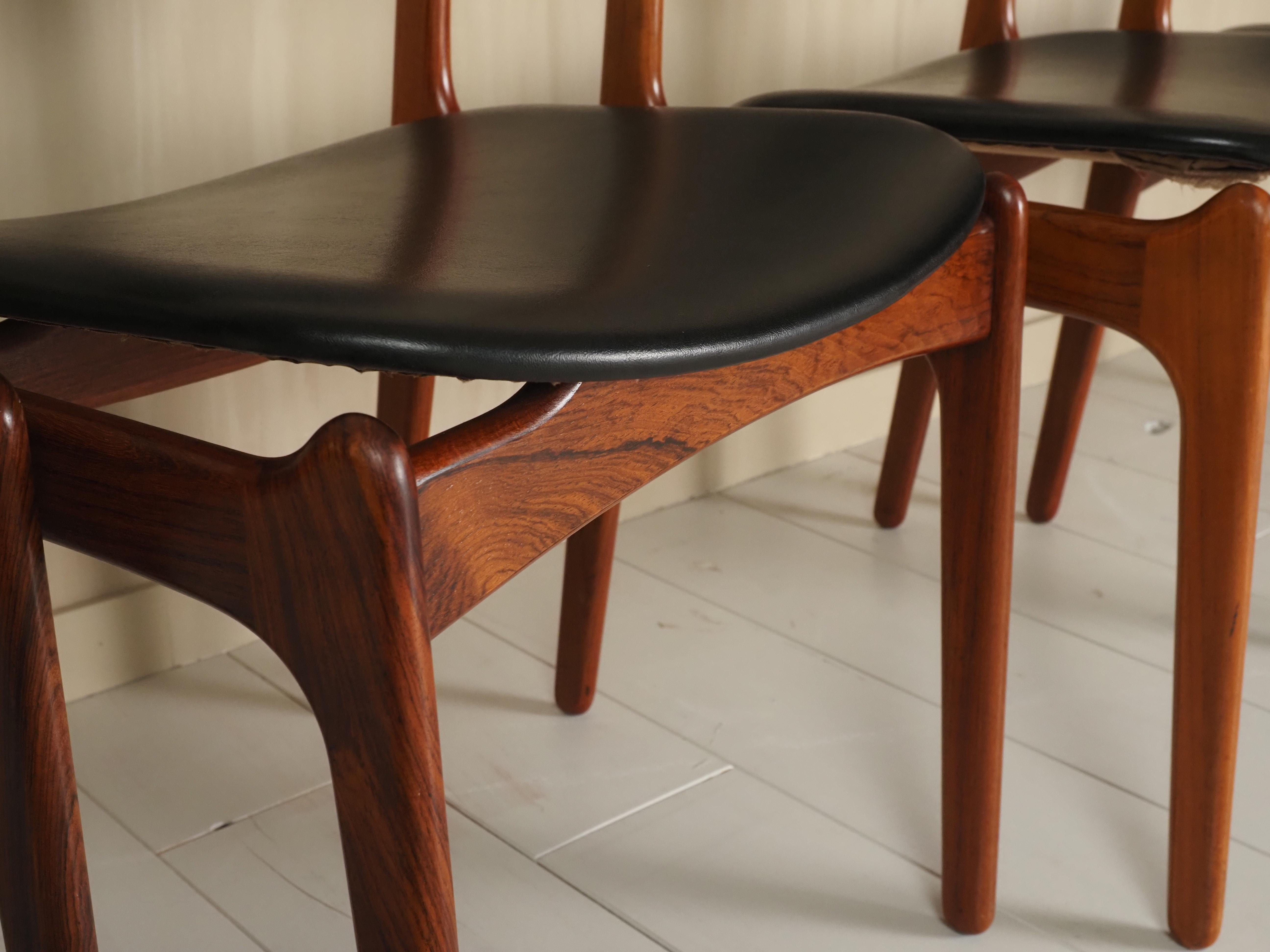 Chaises de salle à manger Erik Buck Model No. 49 pour D. A. Møbler 1960's en vente 7