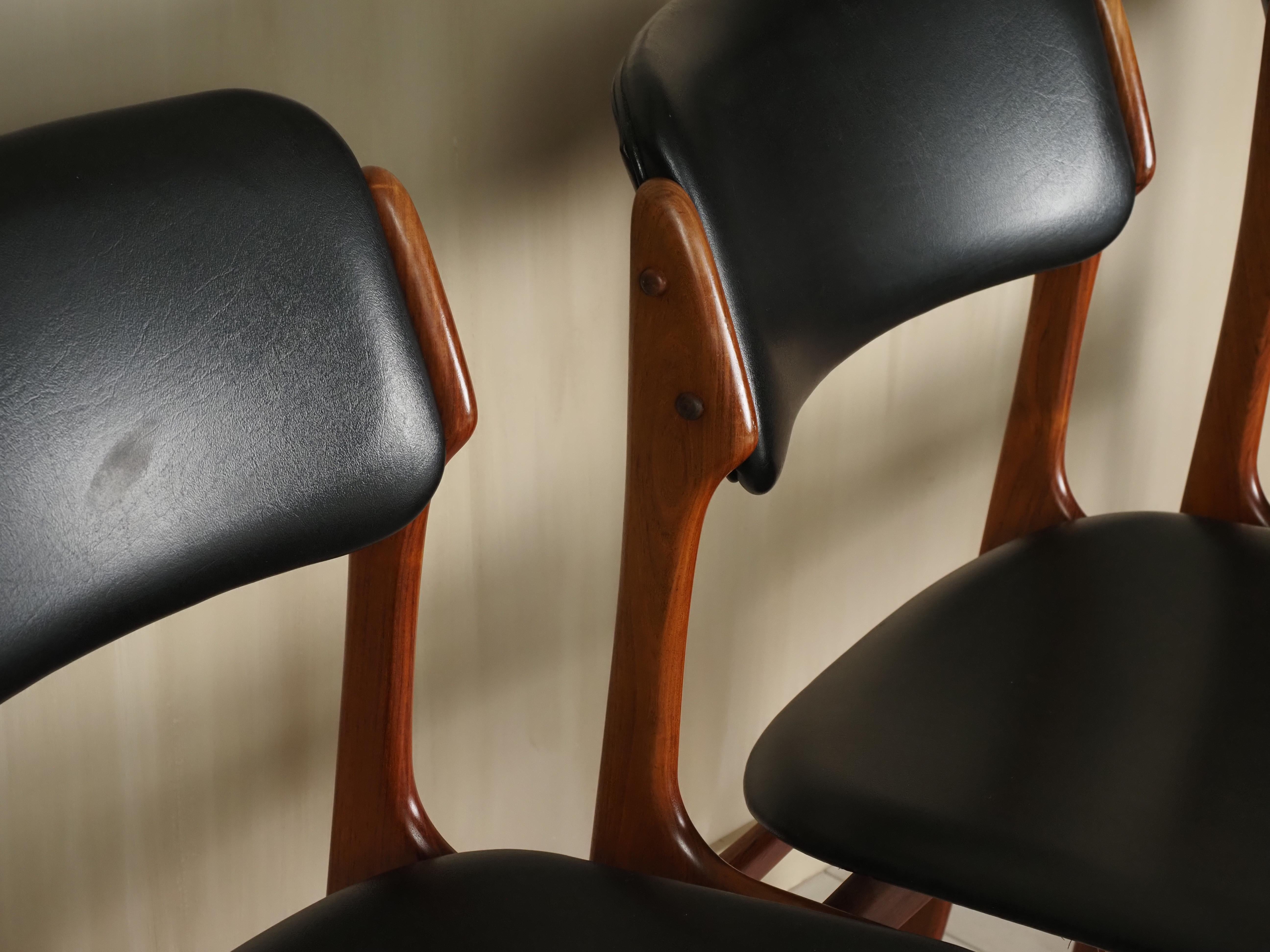 Chaises de salle à manger Erik Buck Model No. 49 pour D. A. Møbler 1960's en vente 11