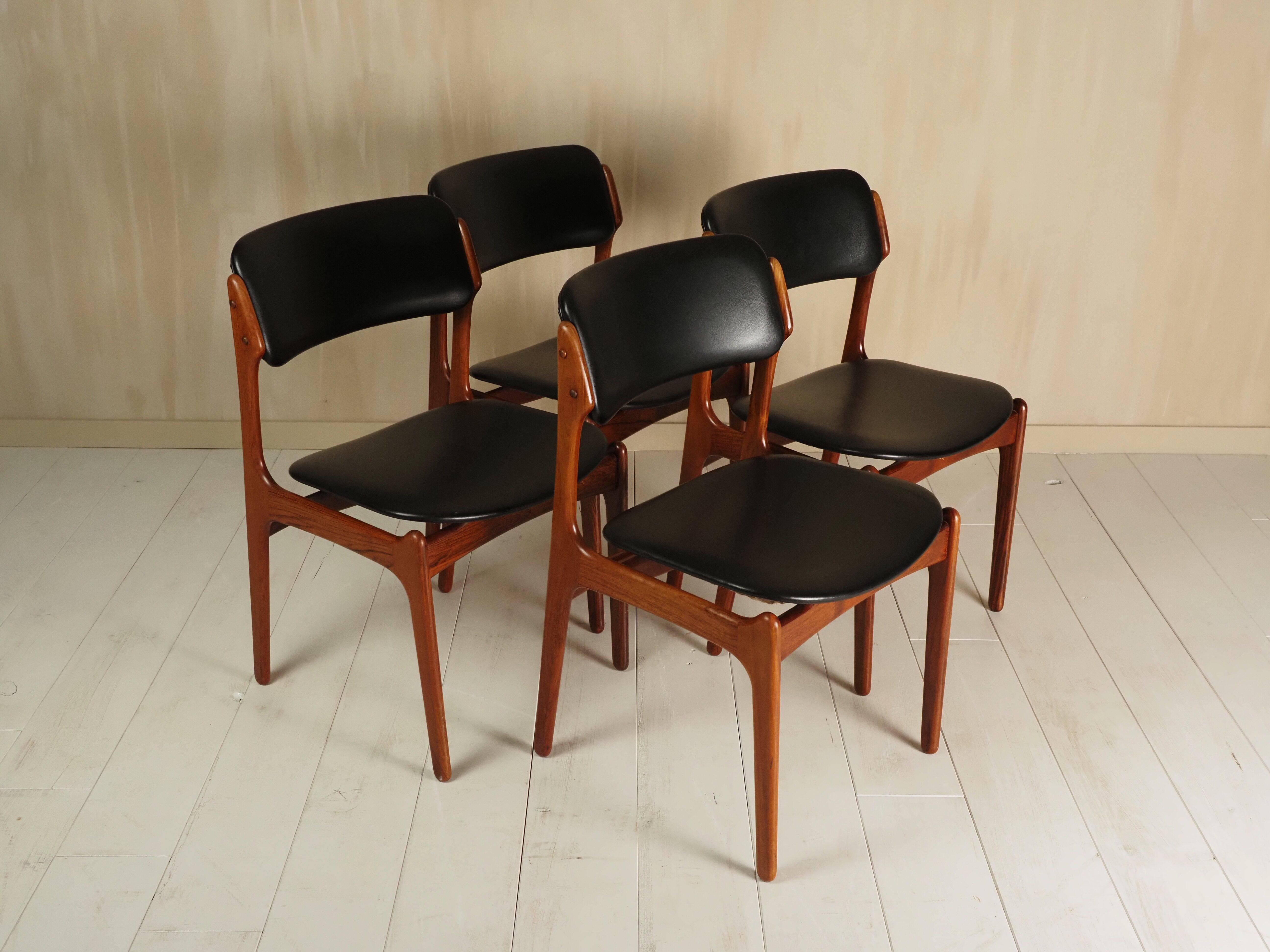 Chaises de salle à manger Erik Buck Model No. 49 pour D. A. Møbler 1960's en vente 13