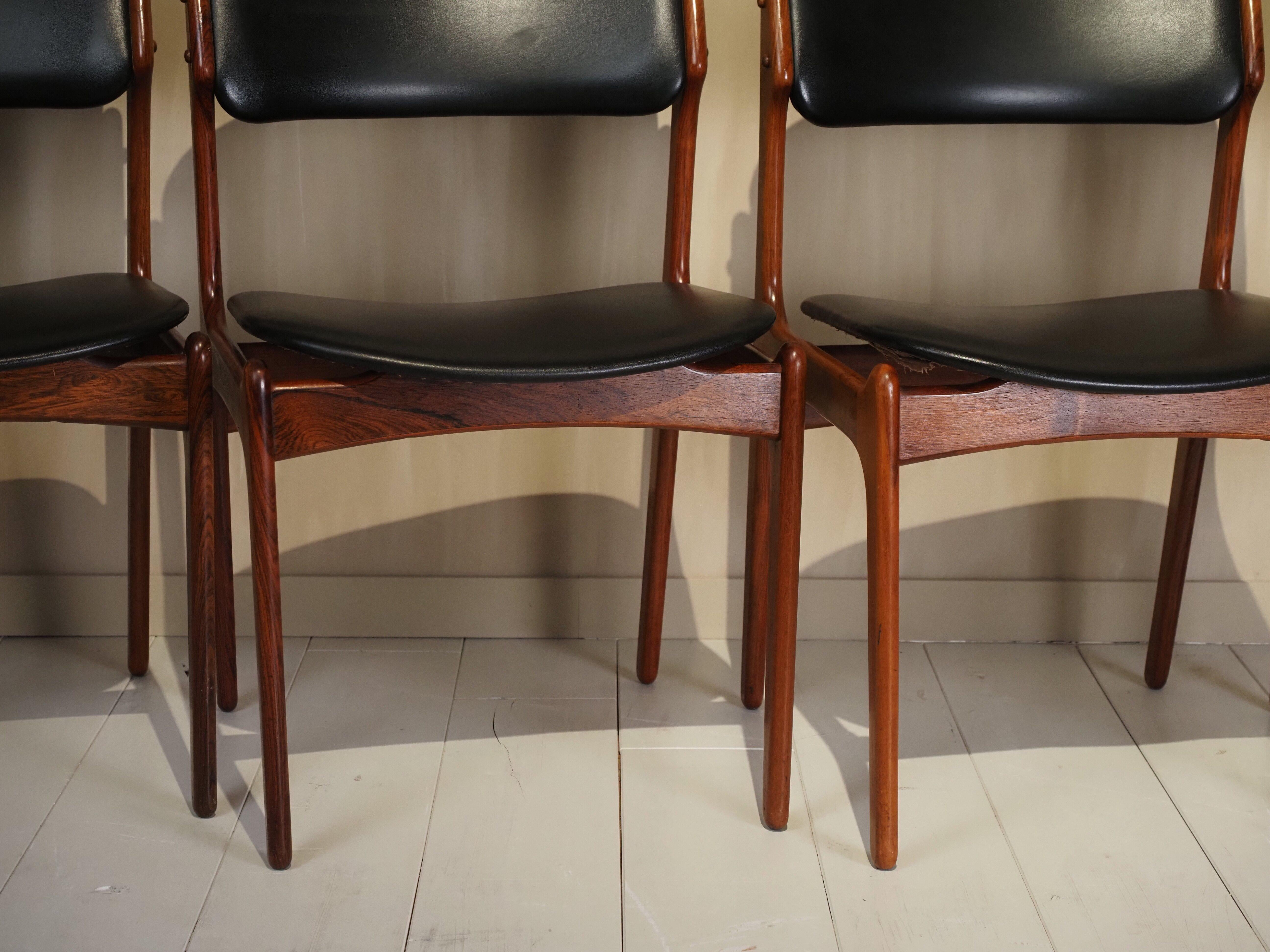 Danois Chaises de salle à manger Erik Buck Model No. 49 pour D. A. Møbler 1960's en vente