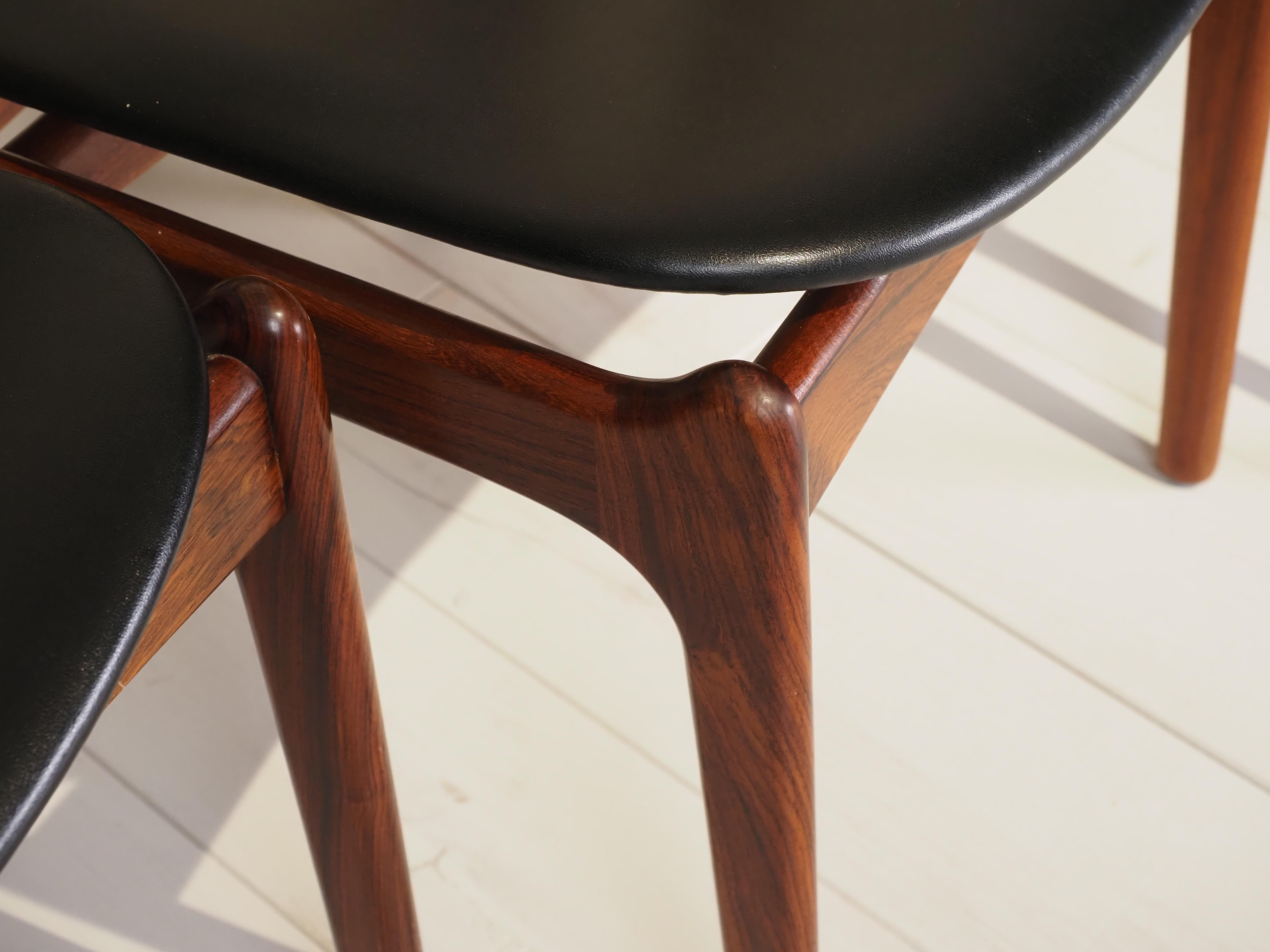 Milieu du XXe siècle Chaises de salle à manger Erik Buck Model No. 49 pour D. A. Møbler 1960's en vente