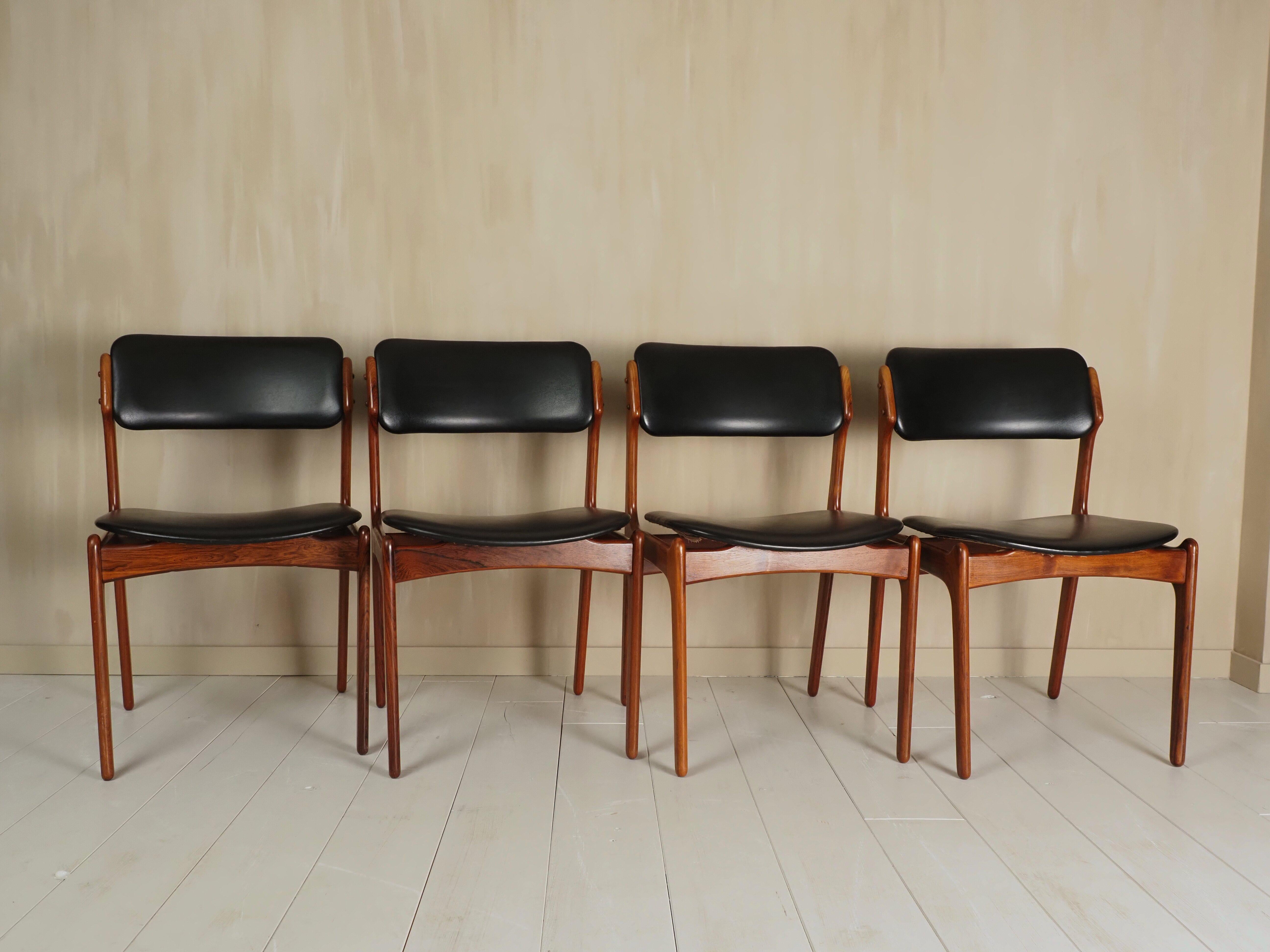 Chaises de salle à manger Erik Buck Model No. 49 pour D. A. Møbler 1960's en vente 1