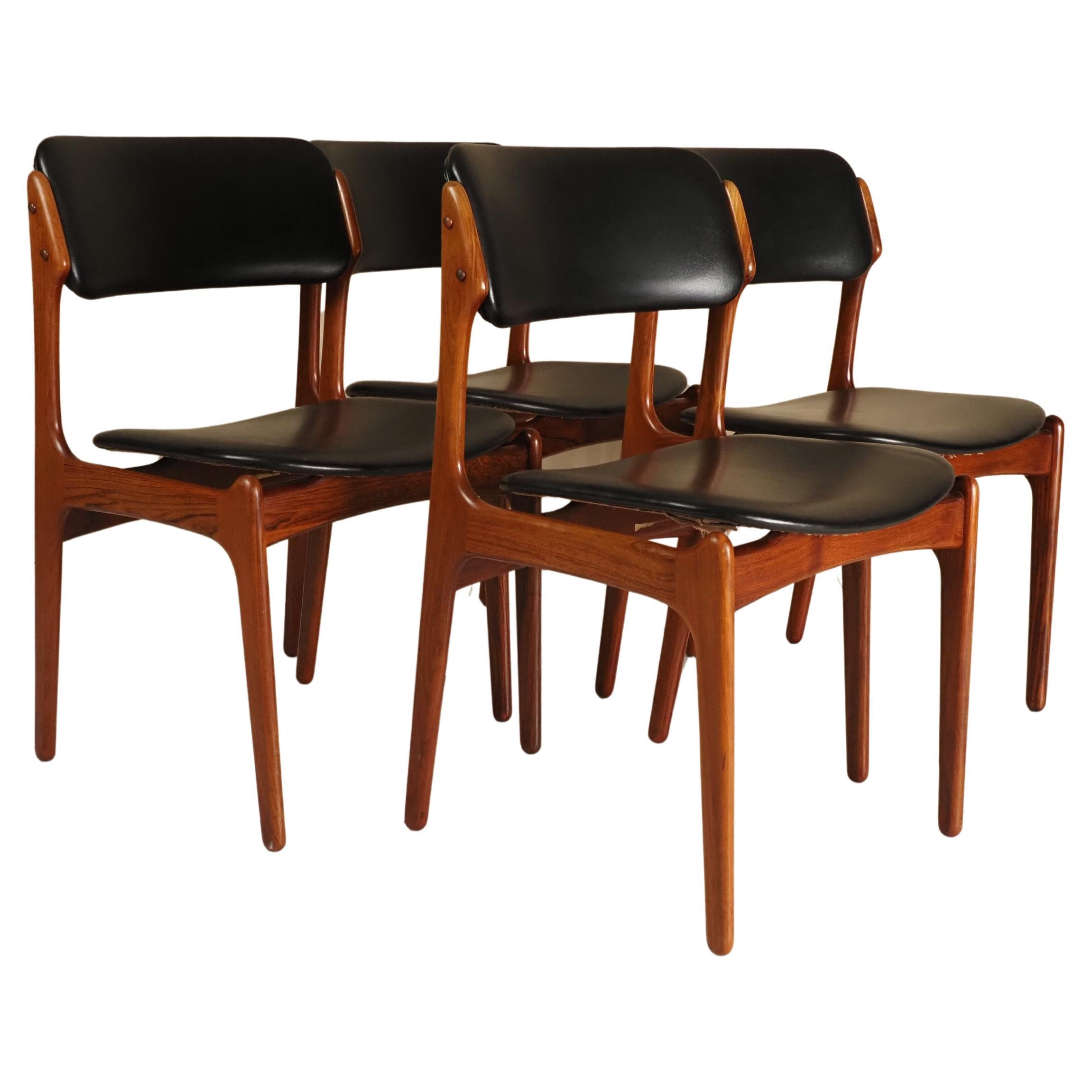 Chaises de salle à manger Erik Buck Model No. 49 pour D. A. Møbler 1960's