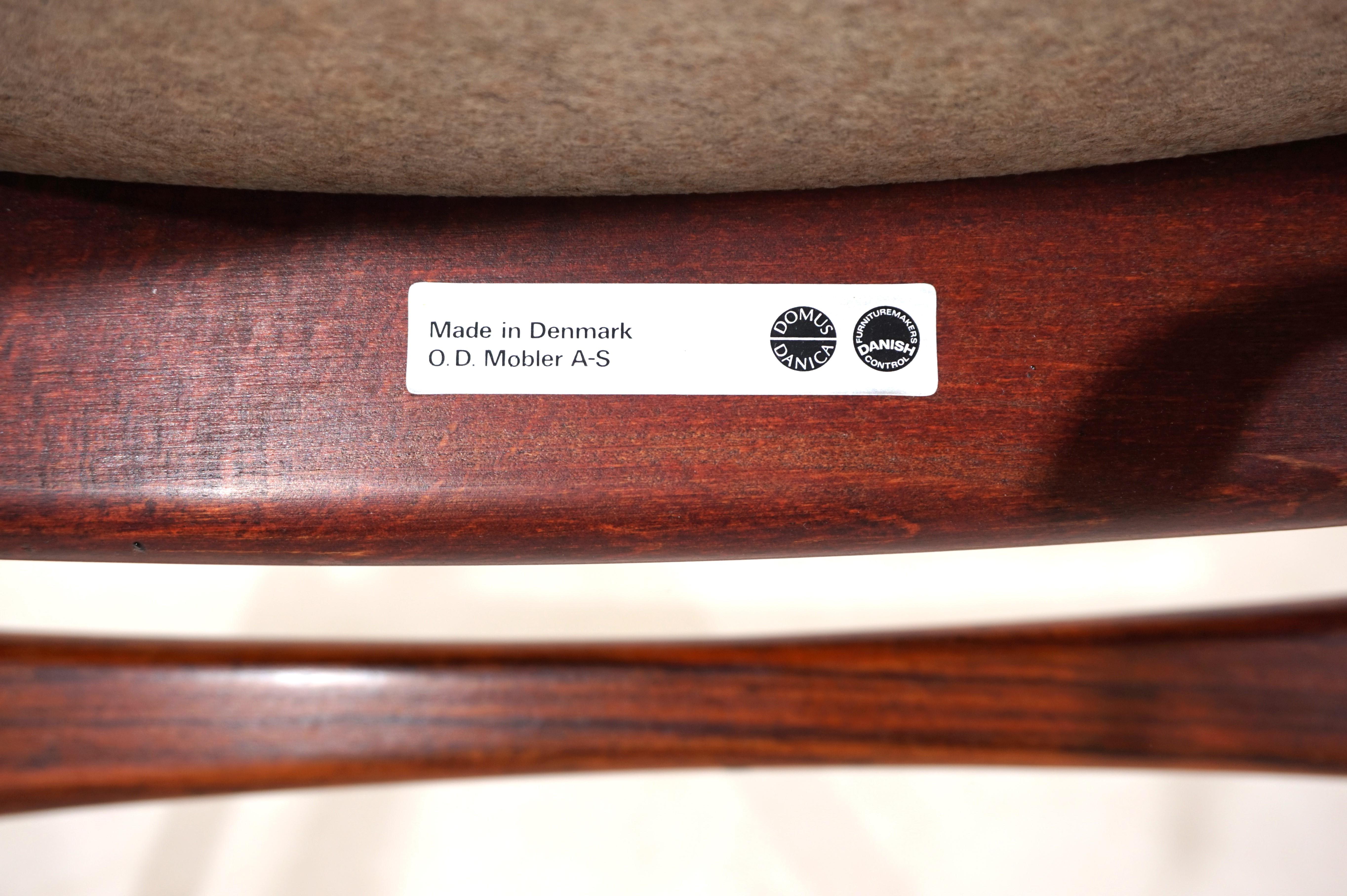 Erik Buck, 4er-Set OD 50 Esszimmerstühle aus Palisanderholz für OD Mobler im Angebot 8