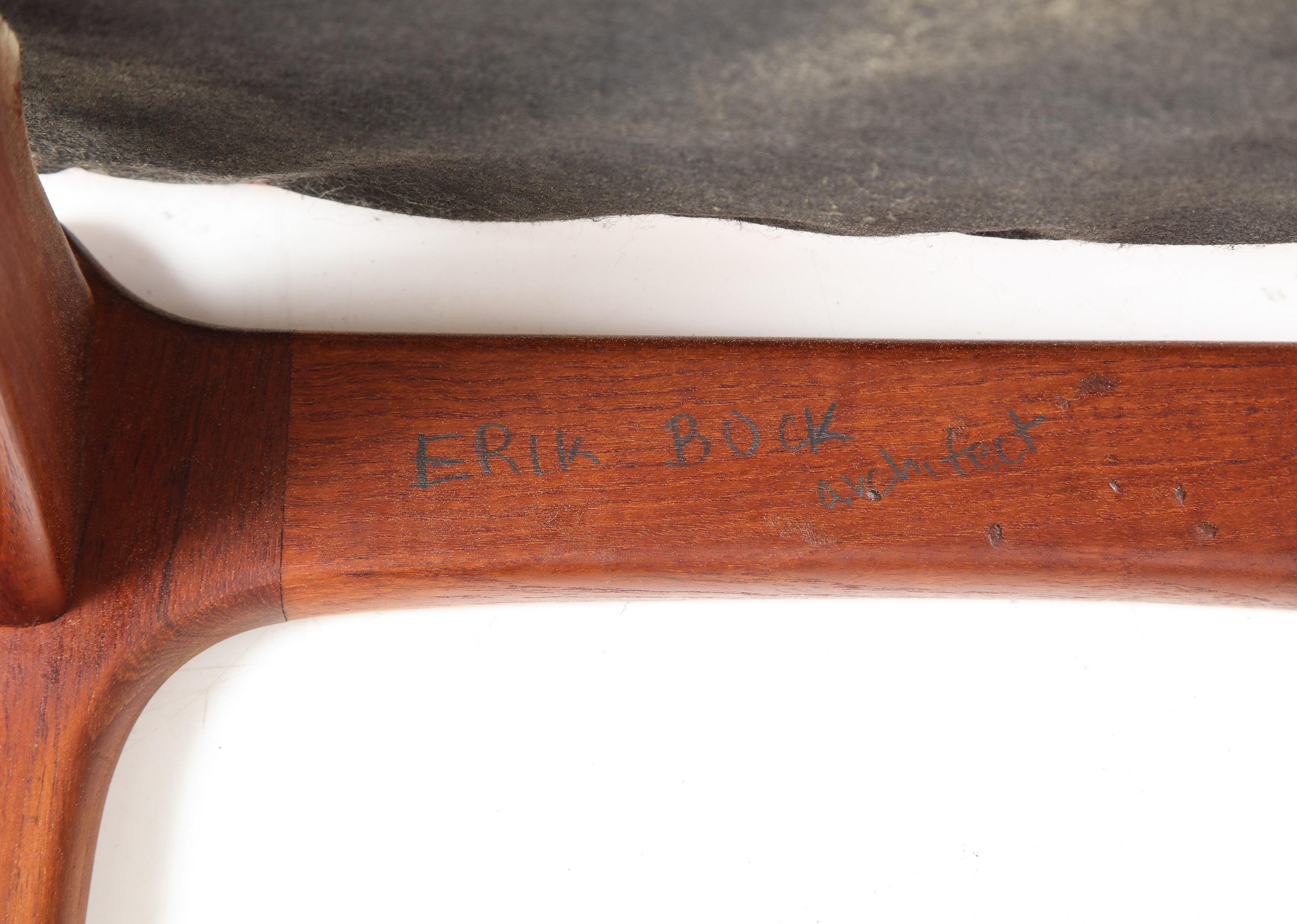 Early Production Erik Buck Teak and Leather Chair 5