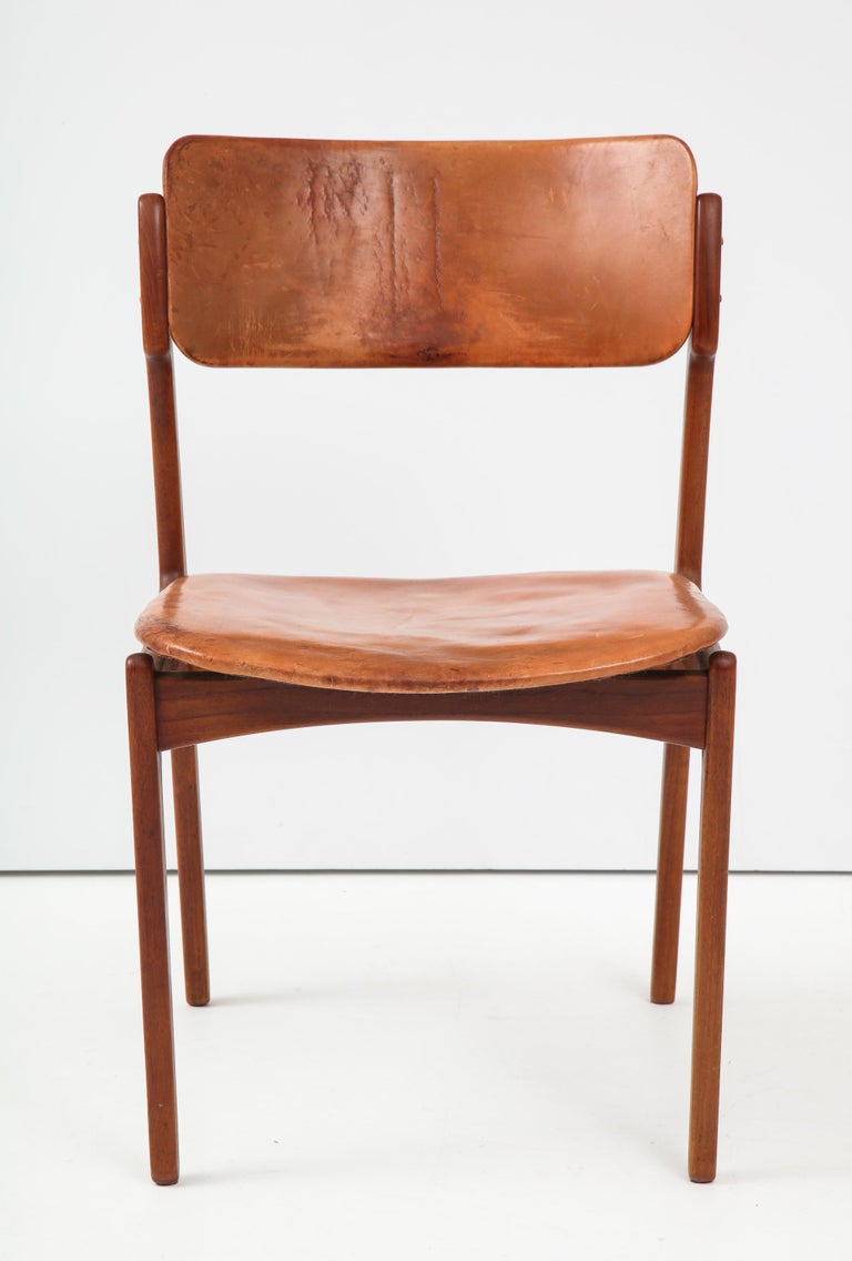 Danish Erik Buck Teak and Leather Chair For Sale