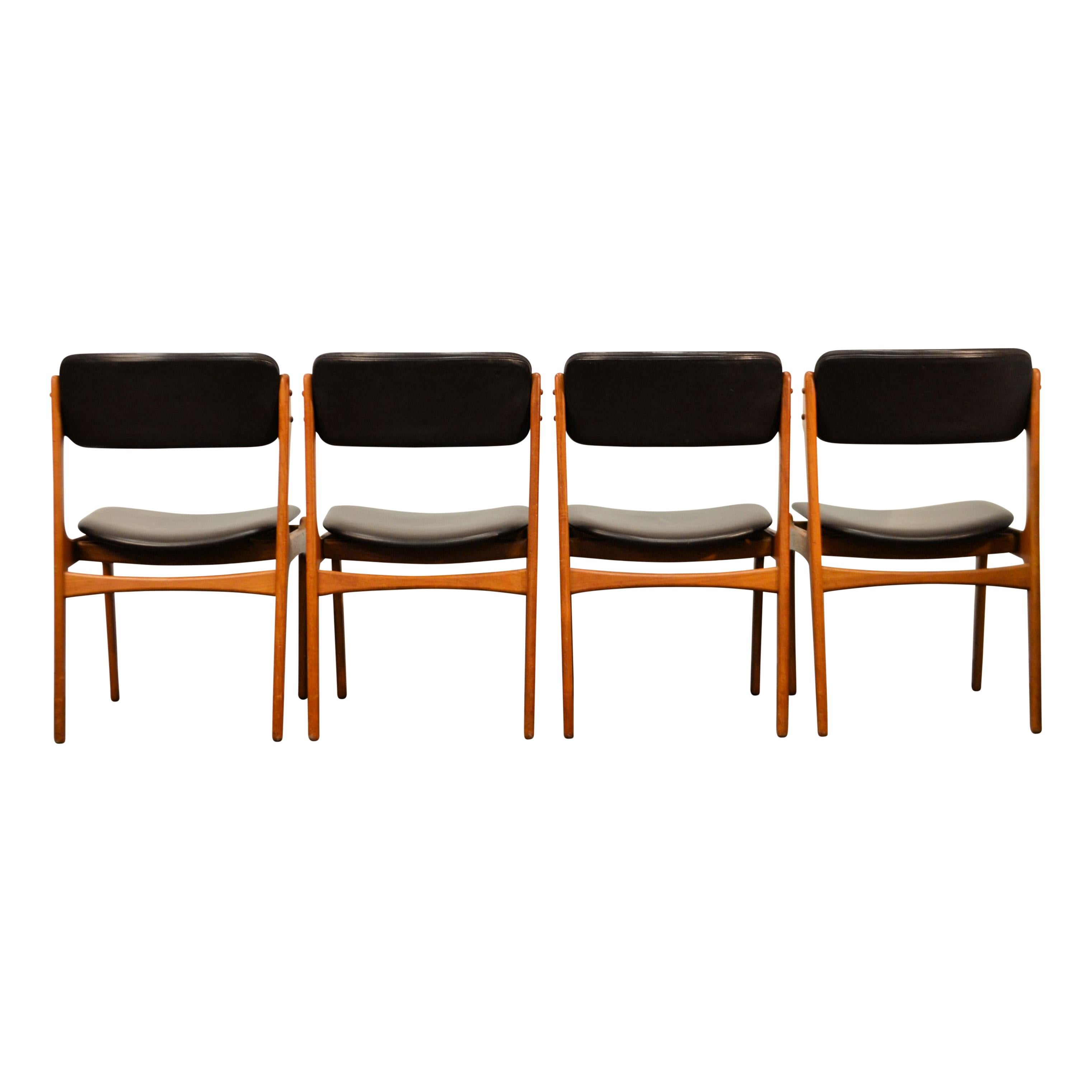 Mid-Century Modern Erik Buck Teak Dining Chairs, Set of Four