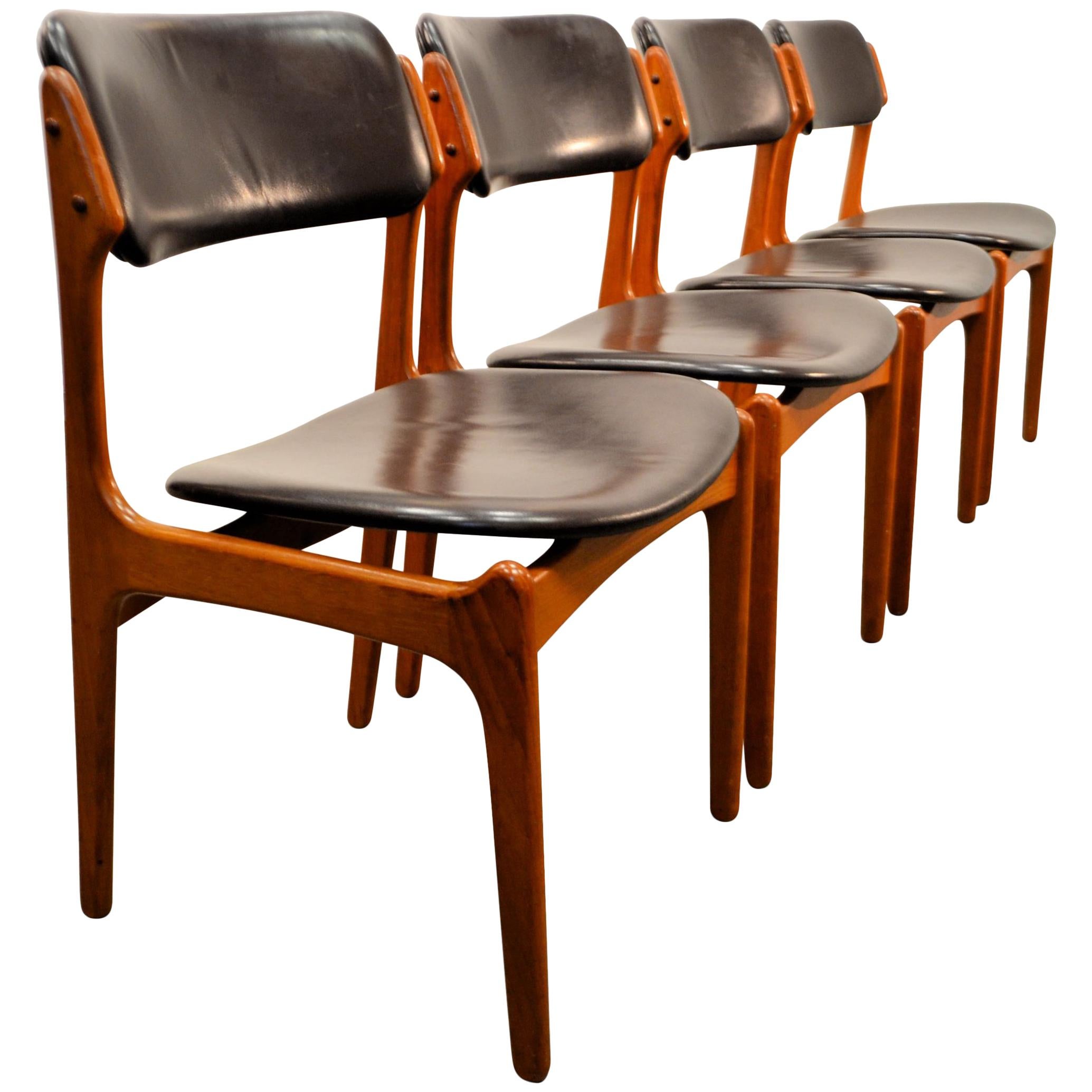 Erik Buck Teak Dining Chairs, Set of Four