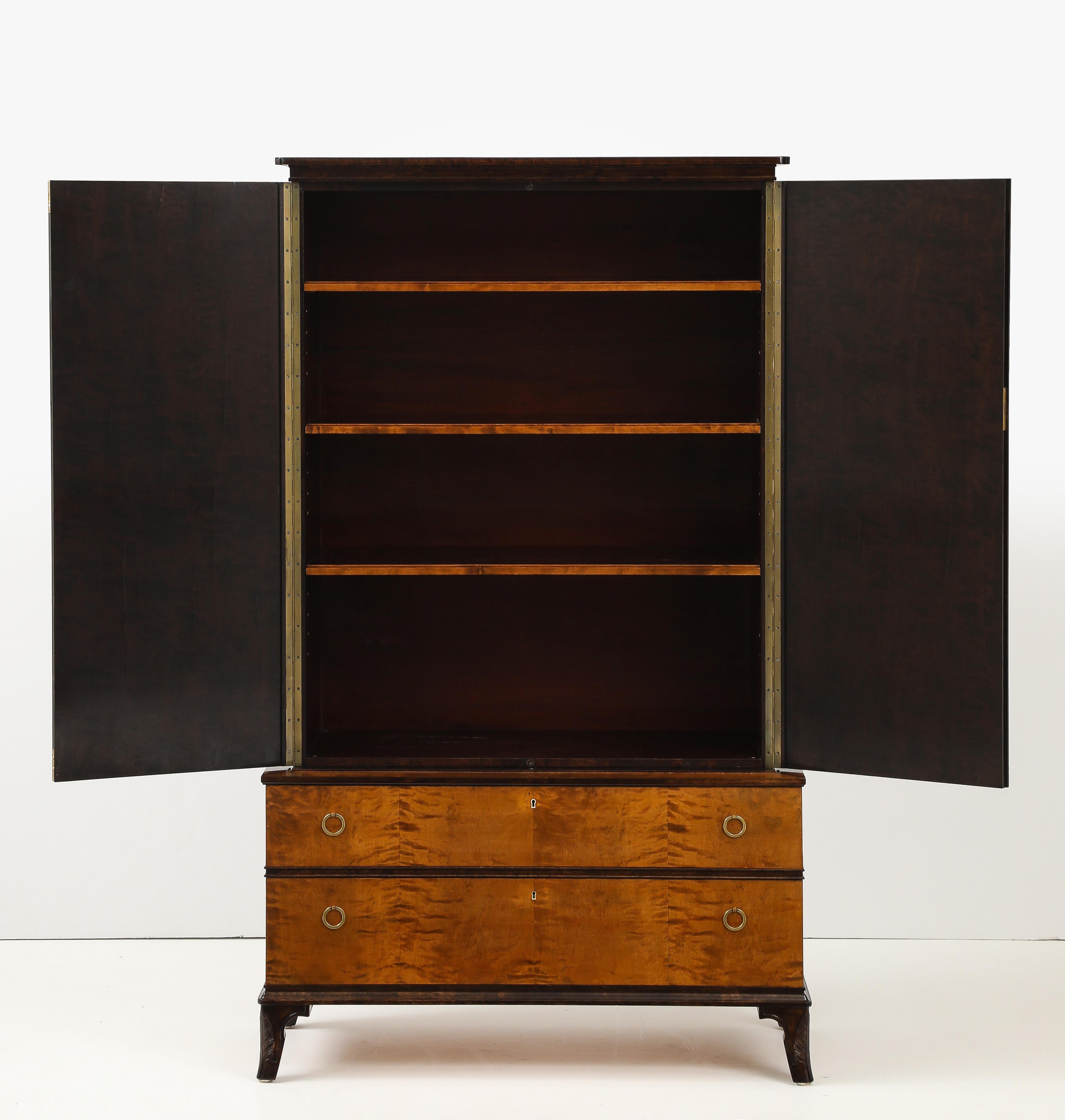 Erik Chambert Birch and Walnut Cabinet. Circa 1920s For Sale 4