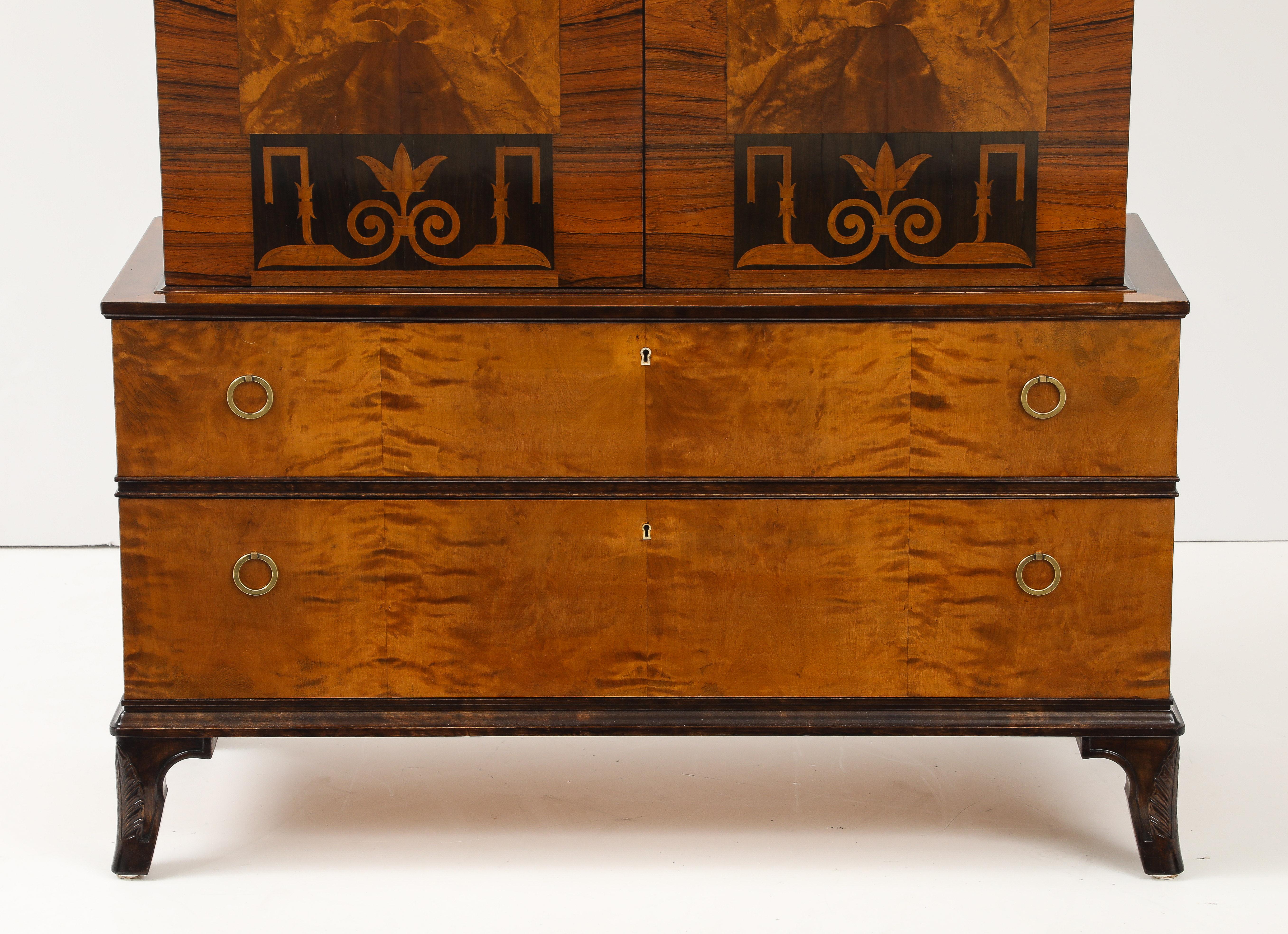 Erik Chambert Birch and Walnut Cabinet. Circa 1920s For Sale 8