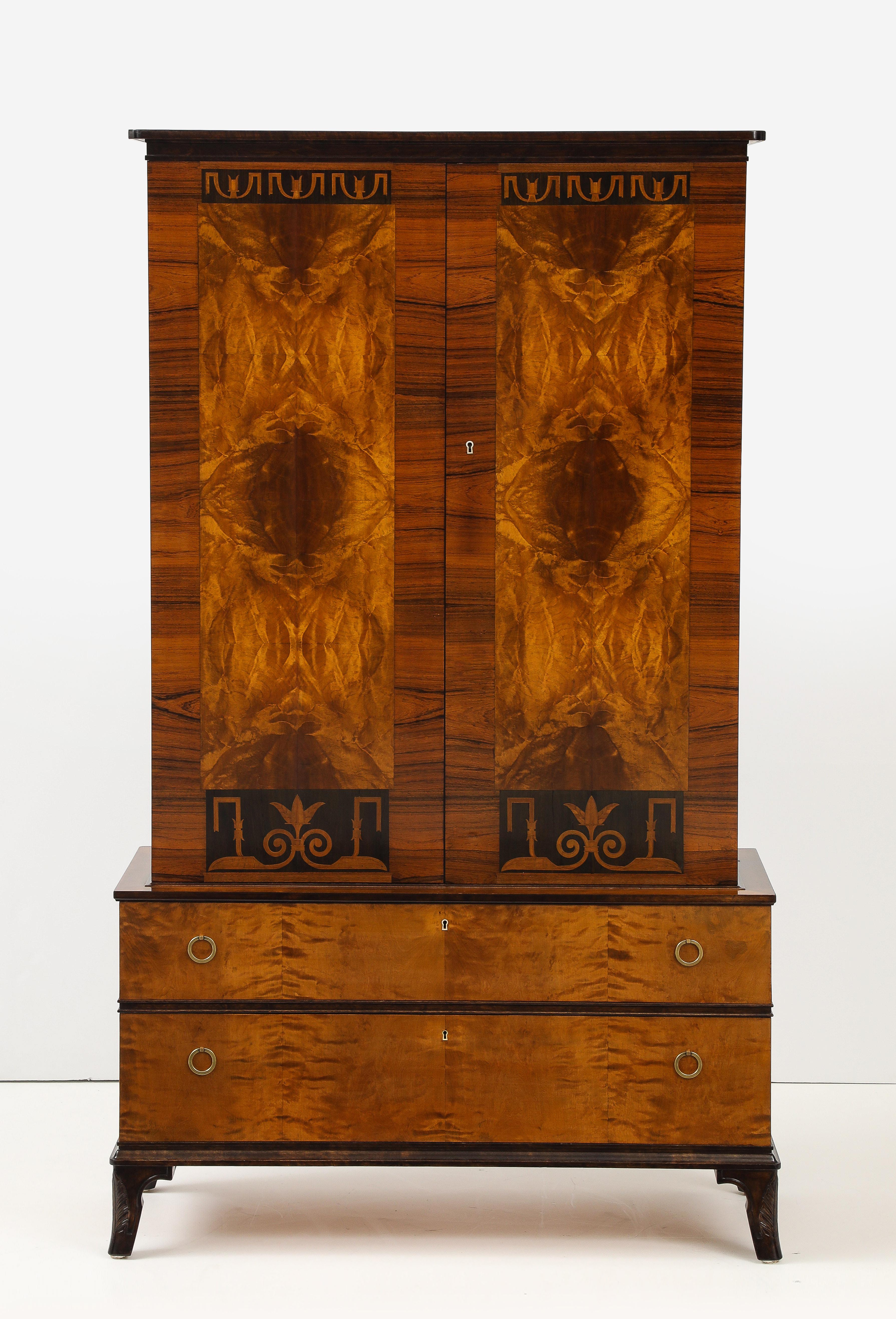 Erik Chambert Birch and Walnut Cabinet. Circa 1920s For Sale 10