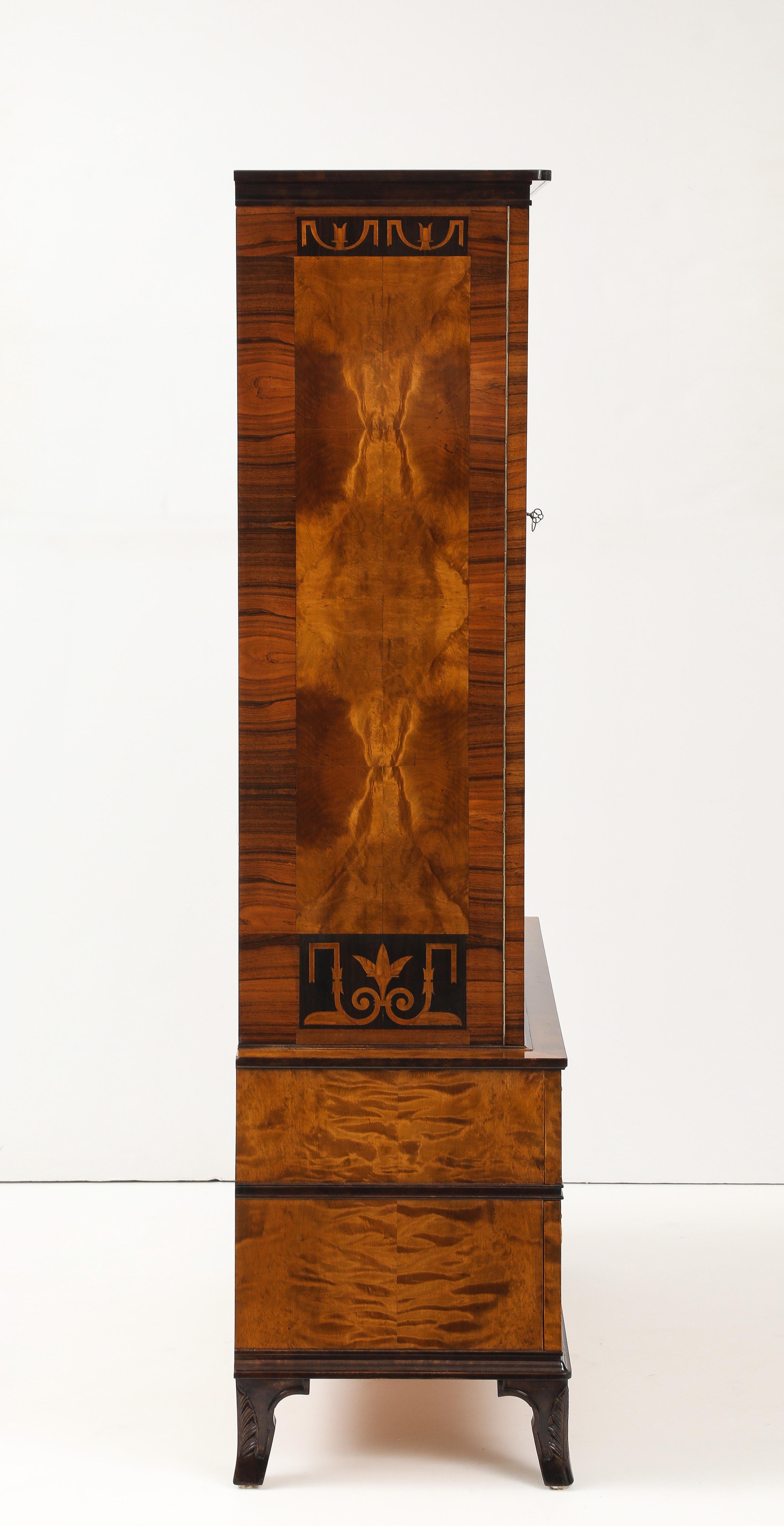 Swedish Erik Chambert Birch and Walnut Cabinet. Circa 1920s For Sale