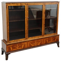 Erik Chambert Birch, Ebonized and Fruitwood Inlaid Bookcase Cabinet, circa 1940