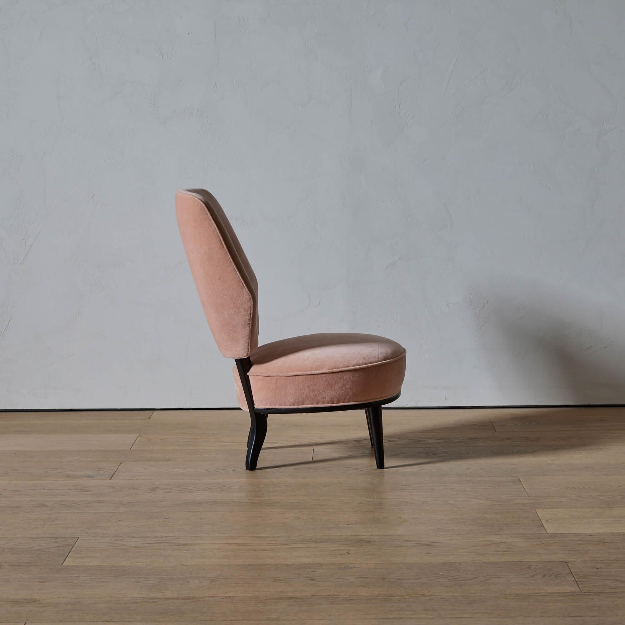 Metà XX secolo Erik Chambert Pair of Slipper Chairs in vendita