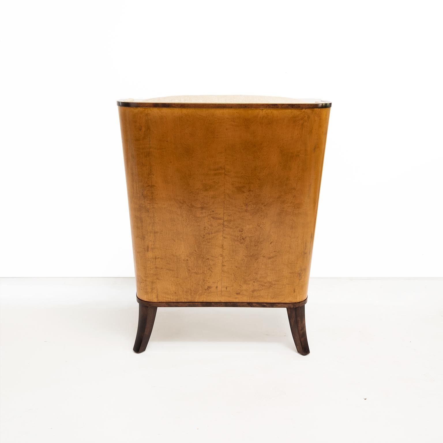 Erik Chambert Swedish Art Deco Scandinavian Modern Marquetry Lounge Chairs 3