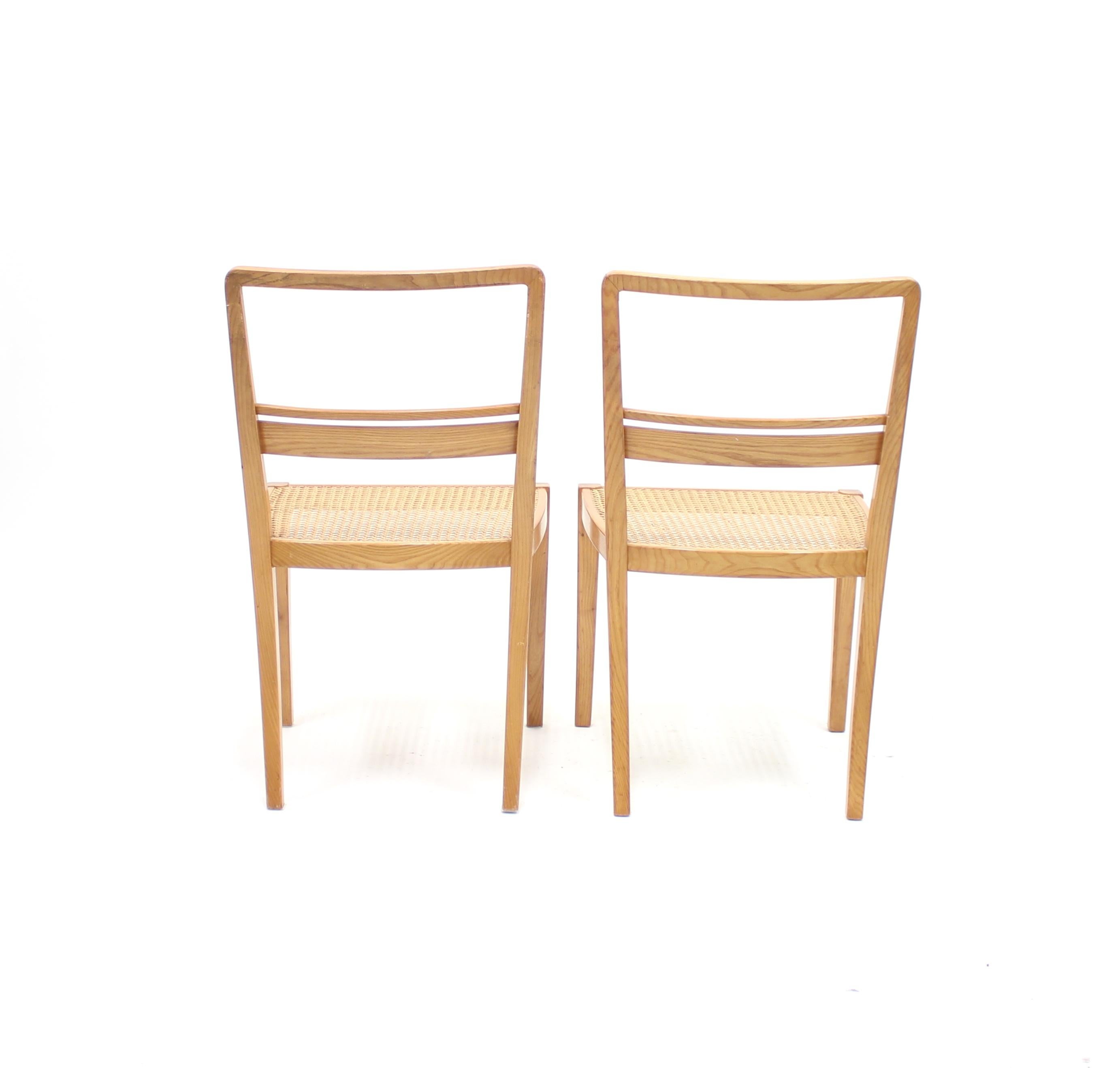 Erik Chambert, Very Rare Pair of Chairs, AB Chamberts Möbelfabrik, 1937 For Sale 3