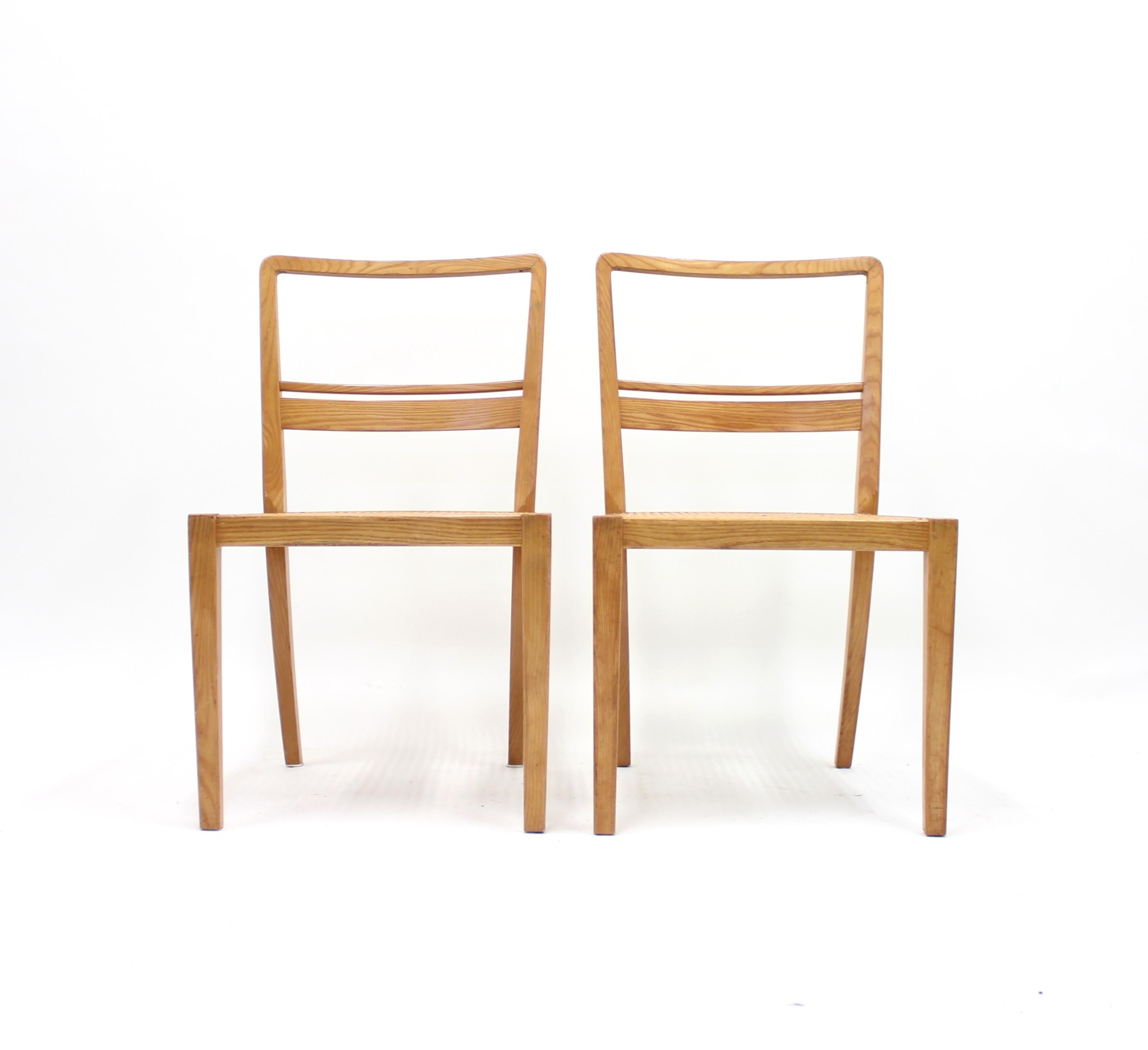 Scandinavian Modern Erik Chambert, Very Rare Pair of Chairs, AB Chamberts Möbelfabrik, 1937