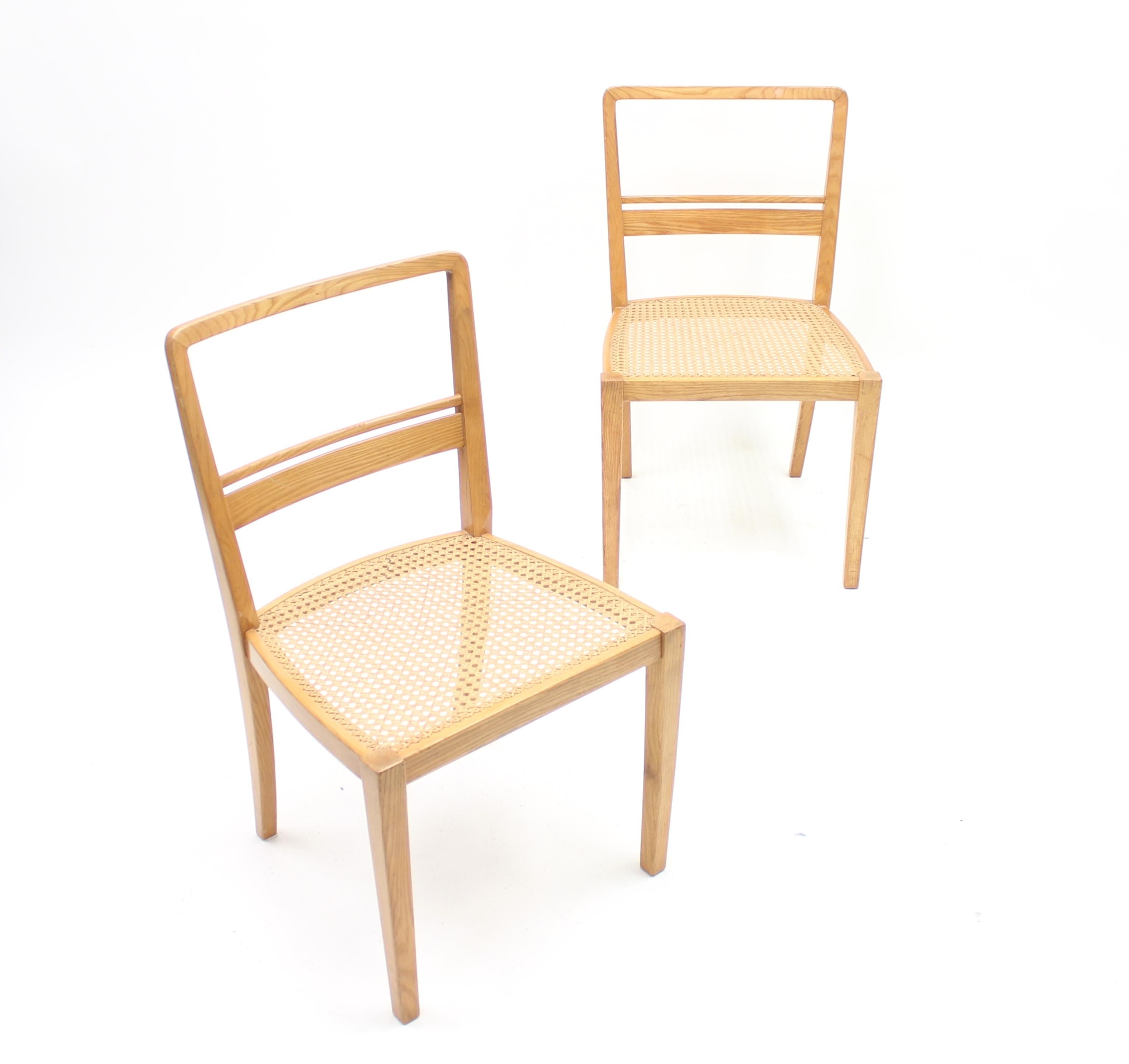 Erik Chambert, Very Rare Pair of Chairs, AB Chamberts Möbelfabrik, 1937 For Sale 1