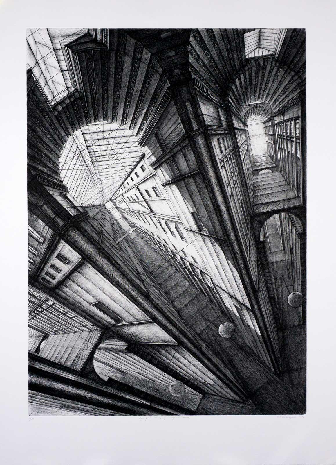 Passage Choiseul - Print by Erik Desmazieres