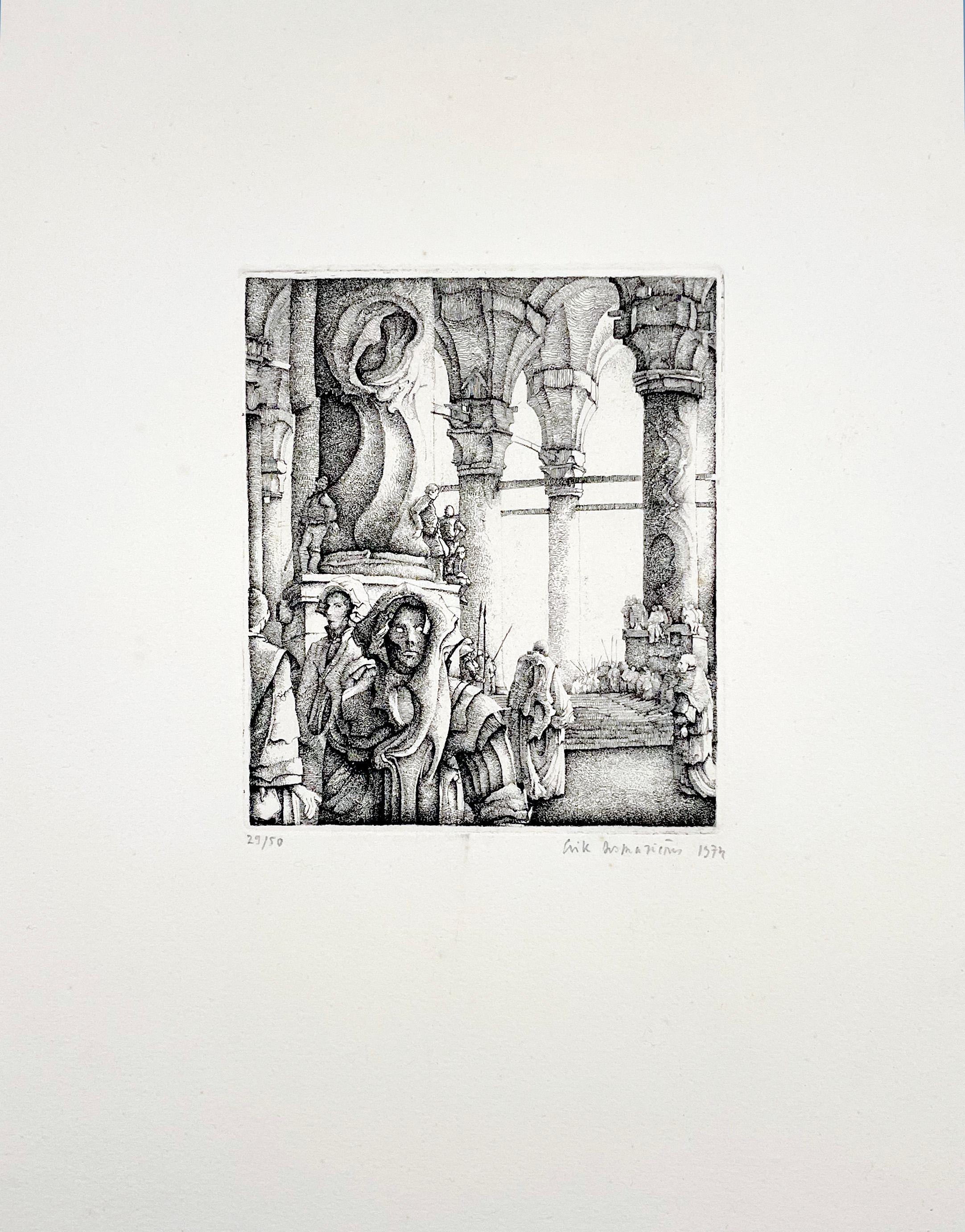 Signed, dated and numbered from the edition of 50. One of the artists earliest etchings.

Erik Desmazières is considered one of the greatest contemporary printmakers, and has had more than 10 museum retrospectives in Europe, Canada and the United
