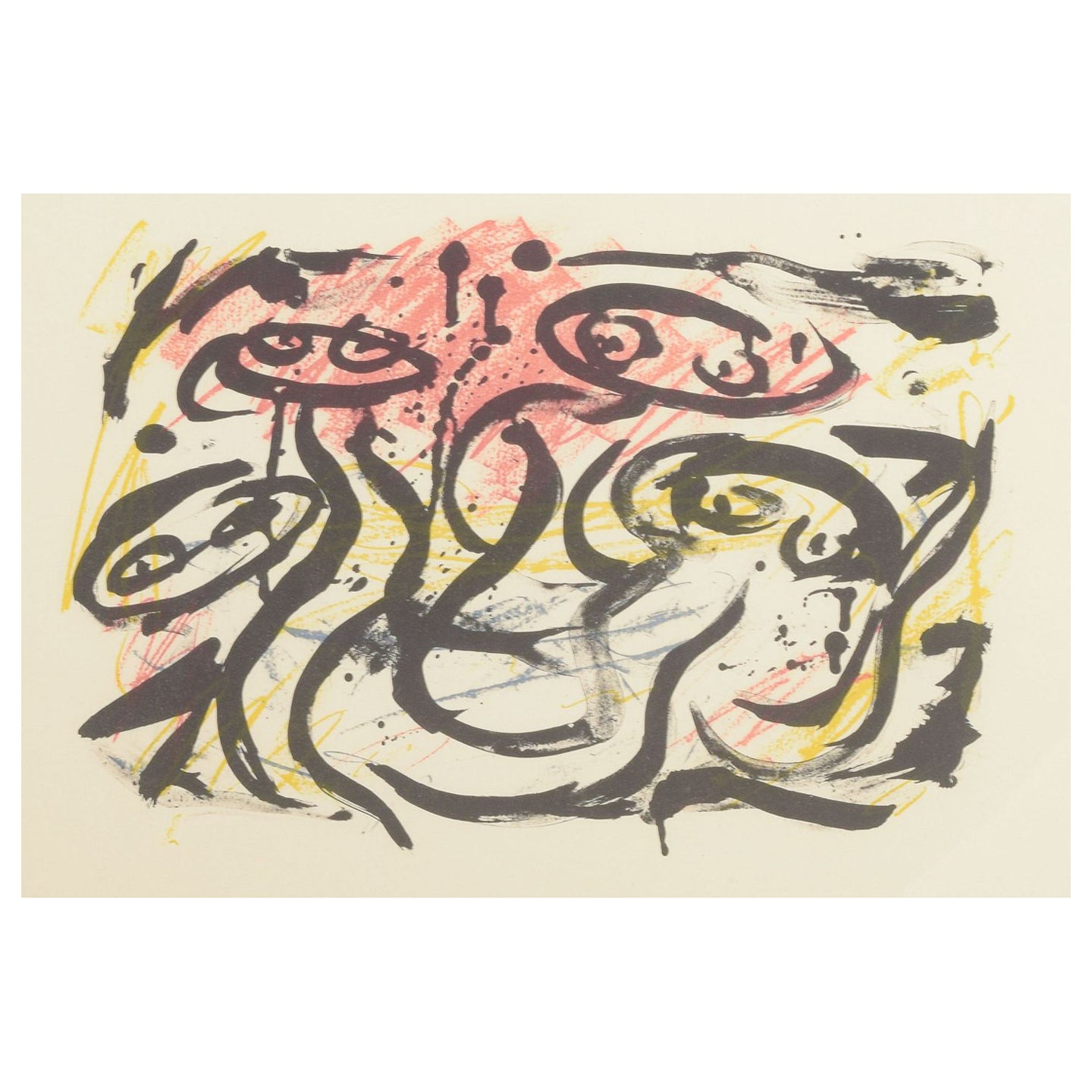 Erik Dietman. Color lithograph. Abstract motif. 1977 For Sale