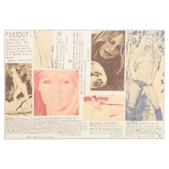 Erik Dietman. Litografía con motivo de Brigitte Bardot. Fechado en 1977