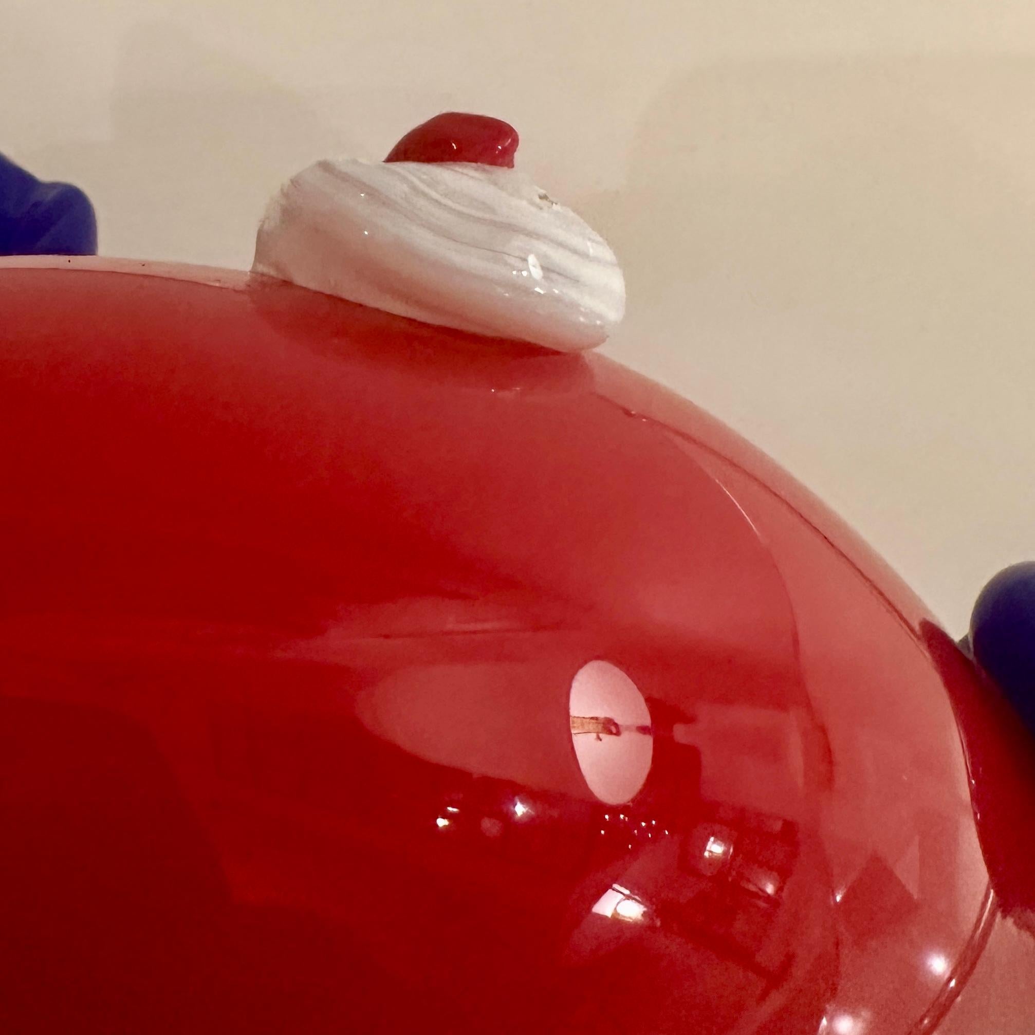 Erik Eiserling California Red and Blue Art Glass Fish, ca 2000s For Sale 5
