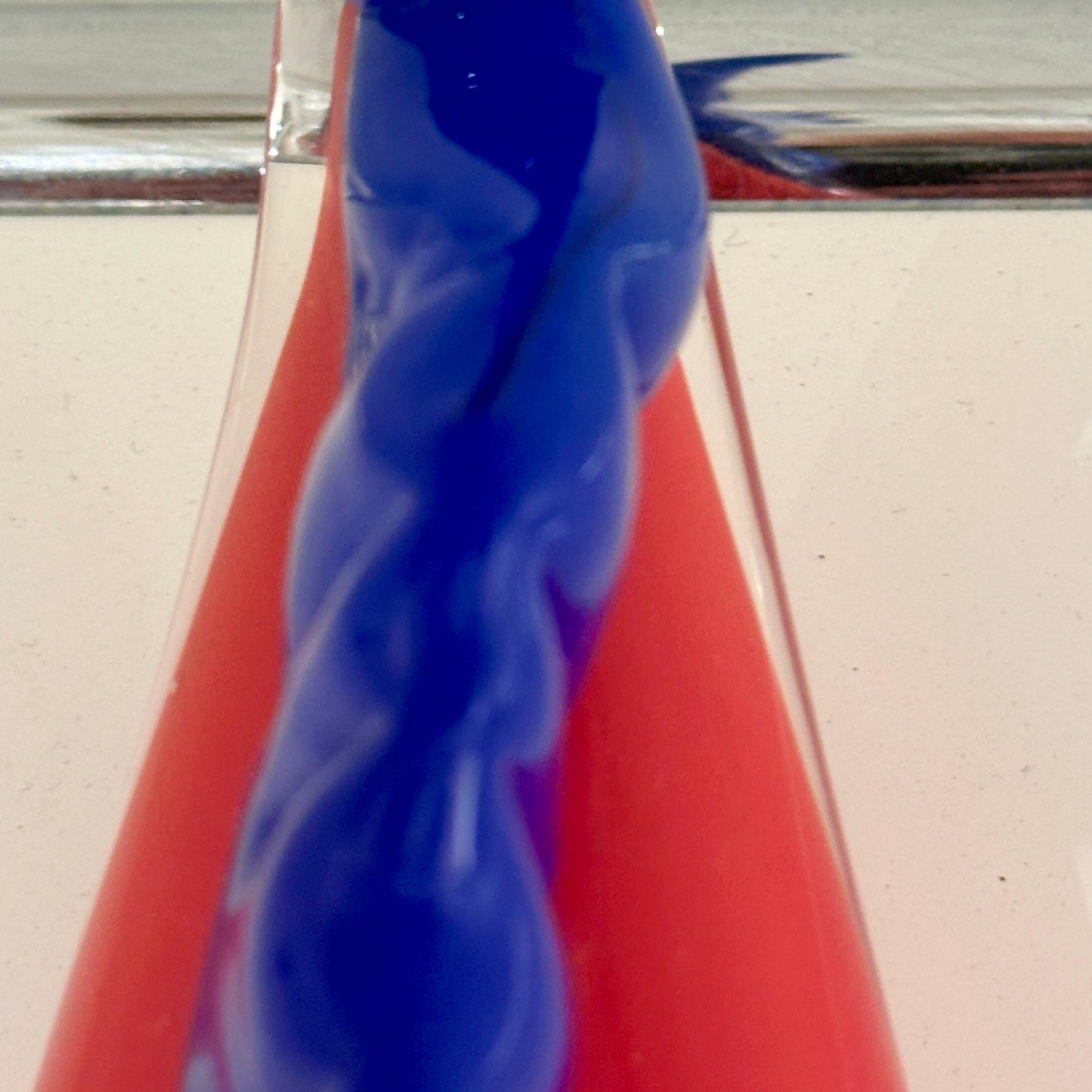Erik Eiserling California Red and Blue Art Glass Fish, ca 2000s For Sale 6