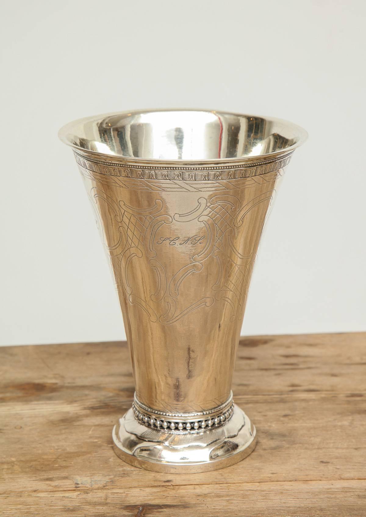 Erik Ernander 'Worked ca. 1755', Silver Beaker, Origin: Sweden, Dated 1788 For Sale 1