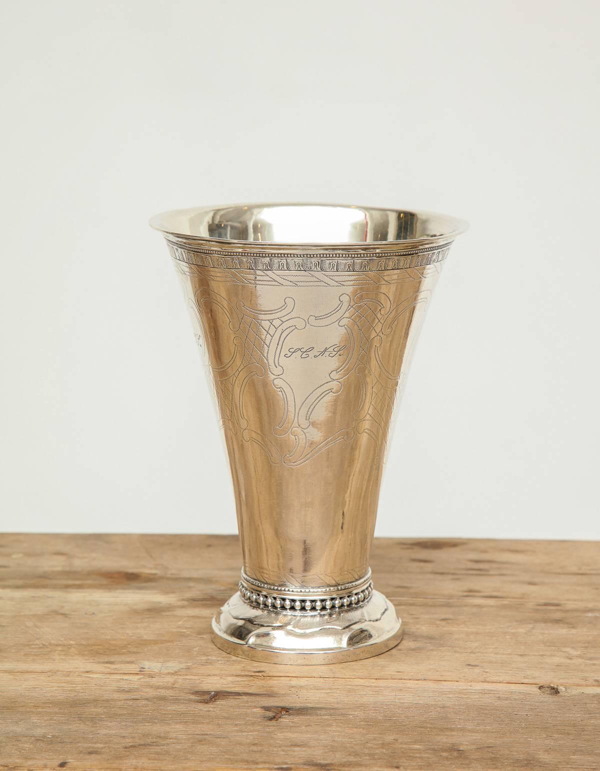 Erik Ernander 'Worked ca. 1755', Silver Beaker, Origin: Sweden, Dated 1788 For Sale 2