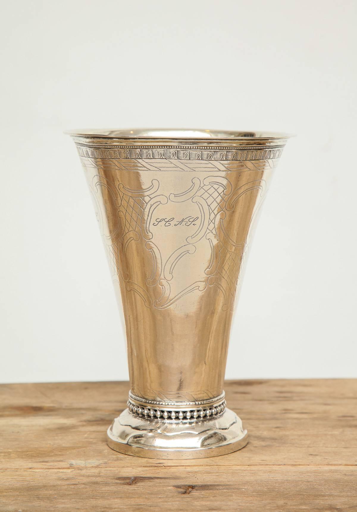Svedese Erik Ernander 'Worked ca. 1755', Bicchiere d'argento, Origine: Svezia, Datazione: 1788 in vendita