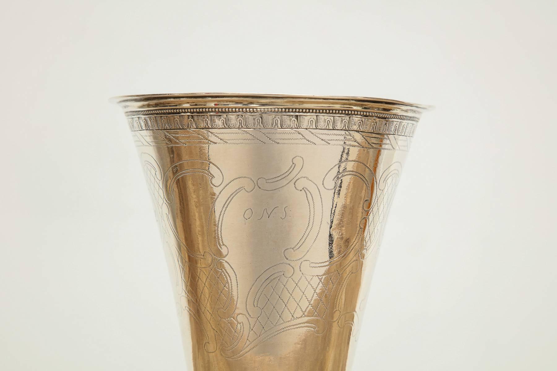 Erik Ernander 'Worked ca. 1755', Silver Beaker, Origin: Sweden, Dated 1788 In Good Condition For Sale In New York, NY