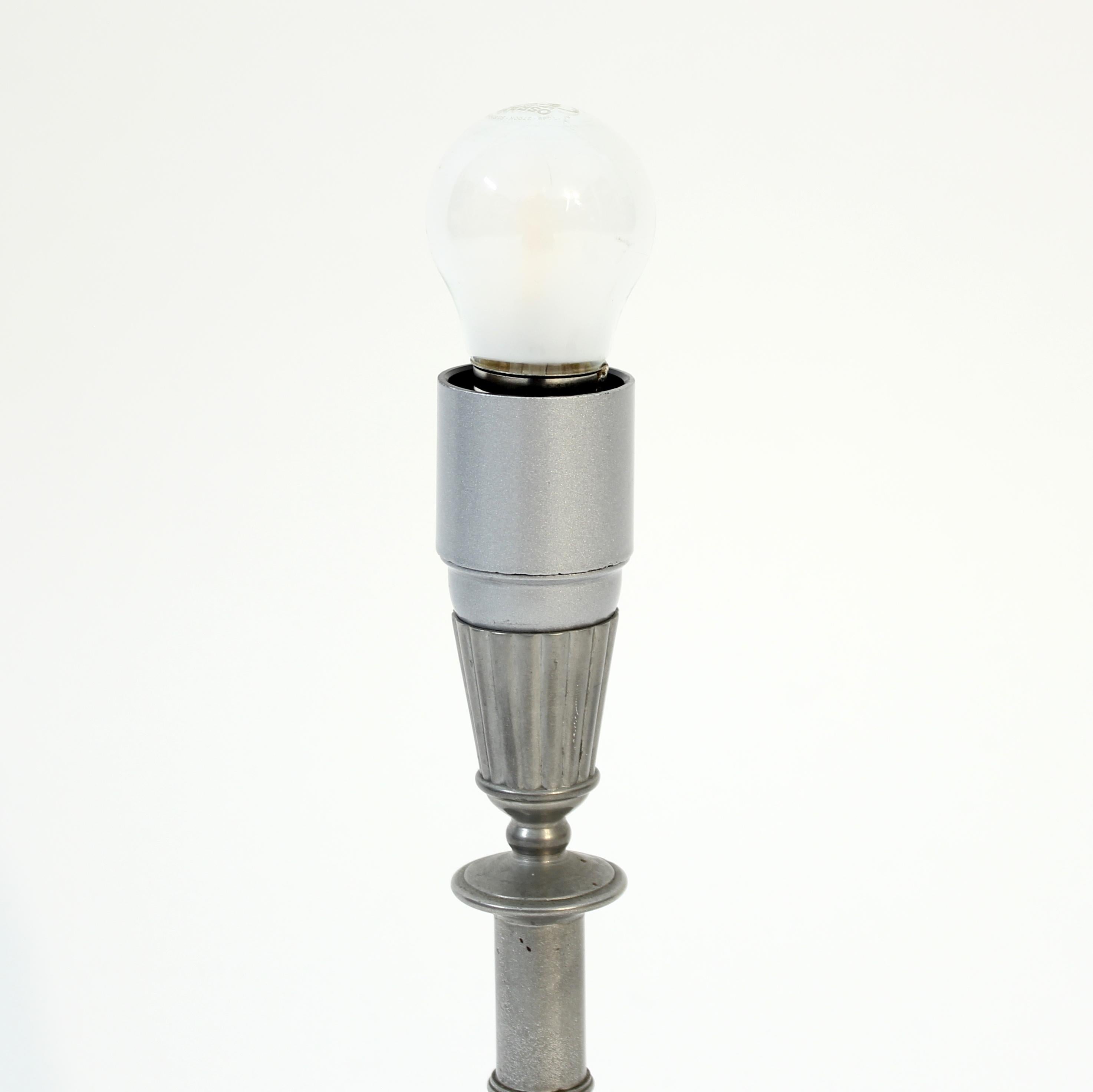 Erik Fleming, Art Deco pewter table lamp, 1930s For Sale 3