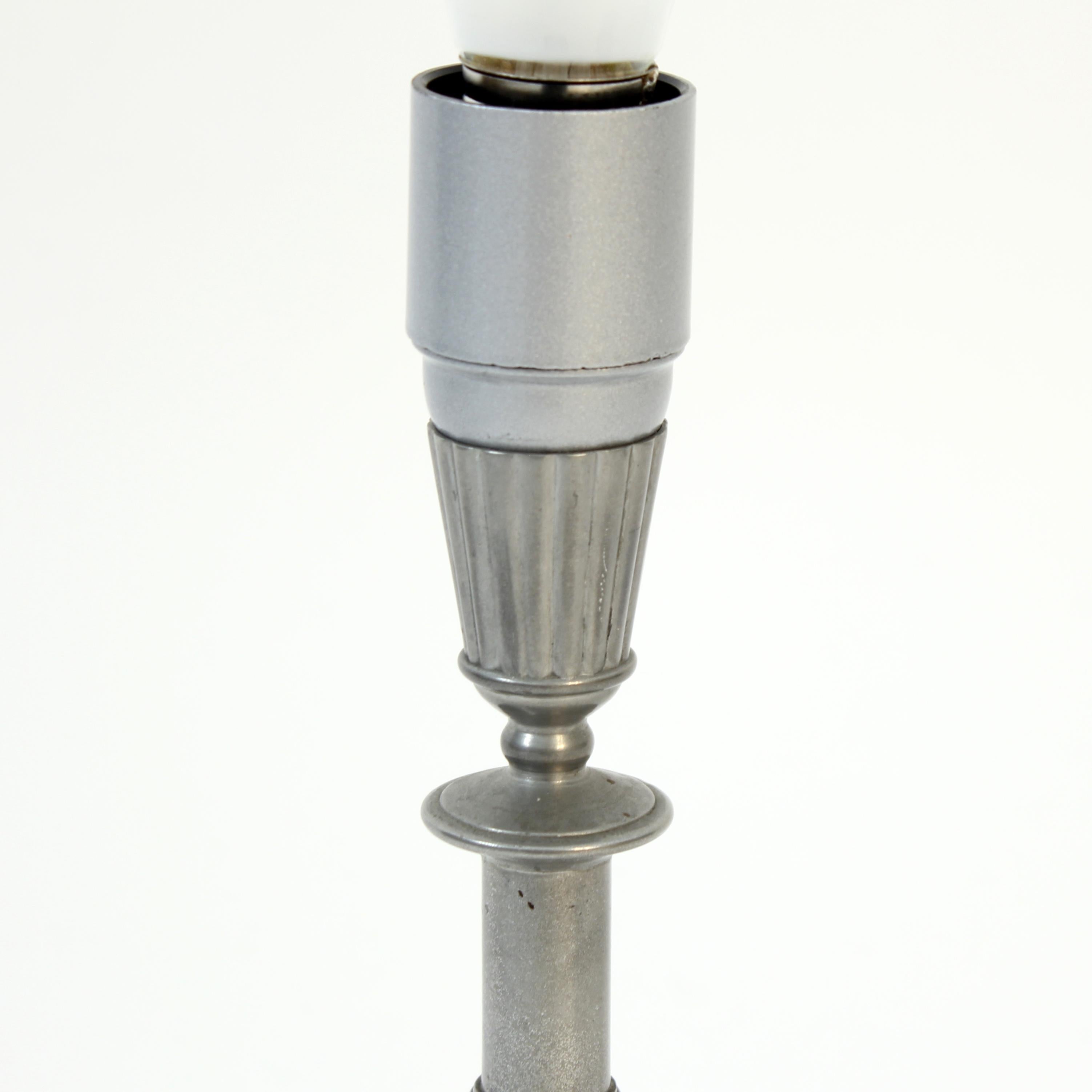 Erik Fleming, Art Deco pewter table lamp, 1930s For Sale 4