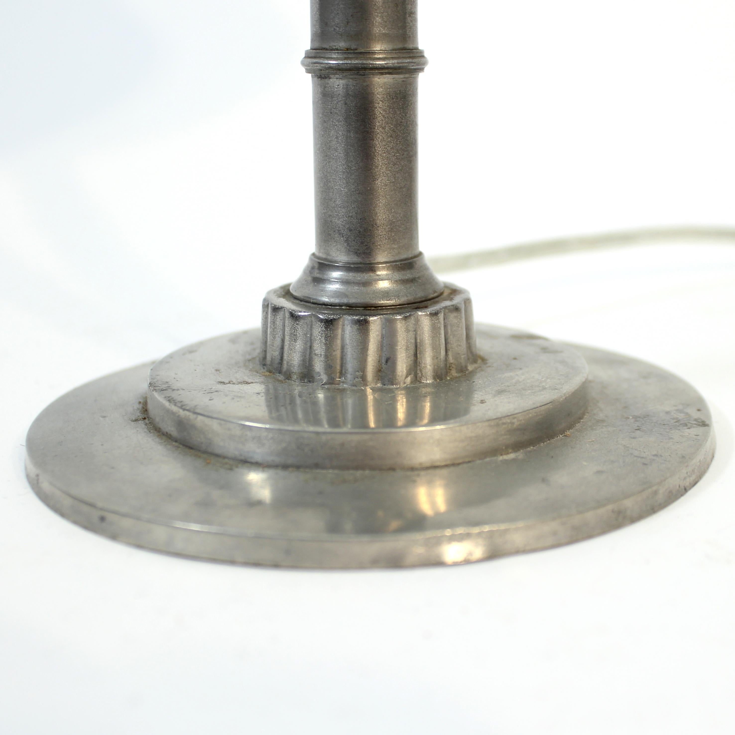 Erik Fleming, Art Deco pewter table lamp, 1930s For Sale 2