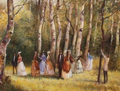 Afternoon Party, Impressionist Acrylic Painting on Canvas by Erik Freyman