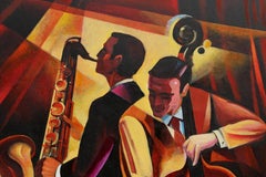 Duetto #1, grande dipinto Art Deco di Erik Freyman