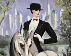 Equestrienne, Large Art Deco Painting by Erik Freyman