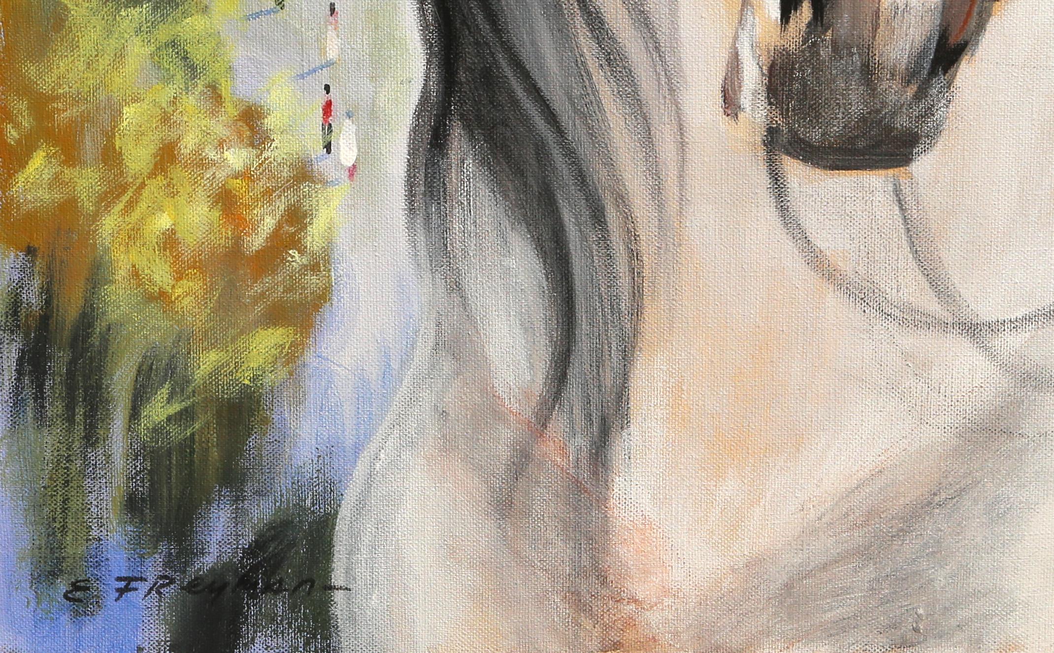 Grande peinture Art Déco « Equestrienne » d'Erik Freyman en vente 1