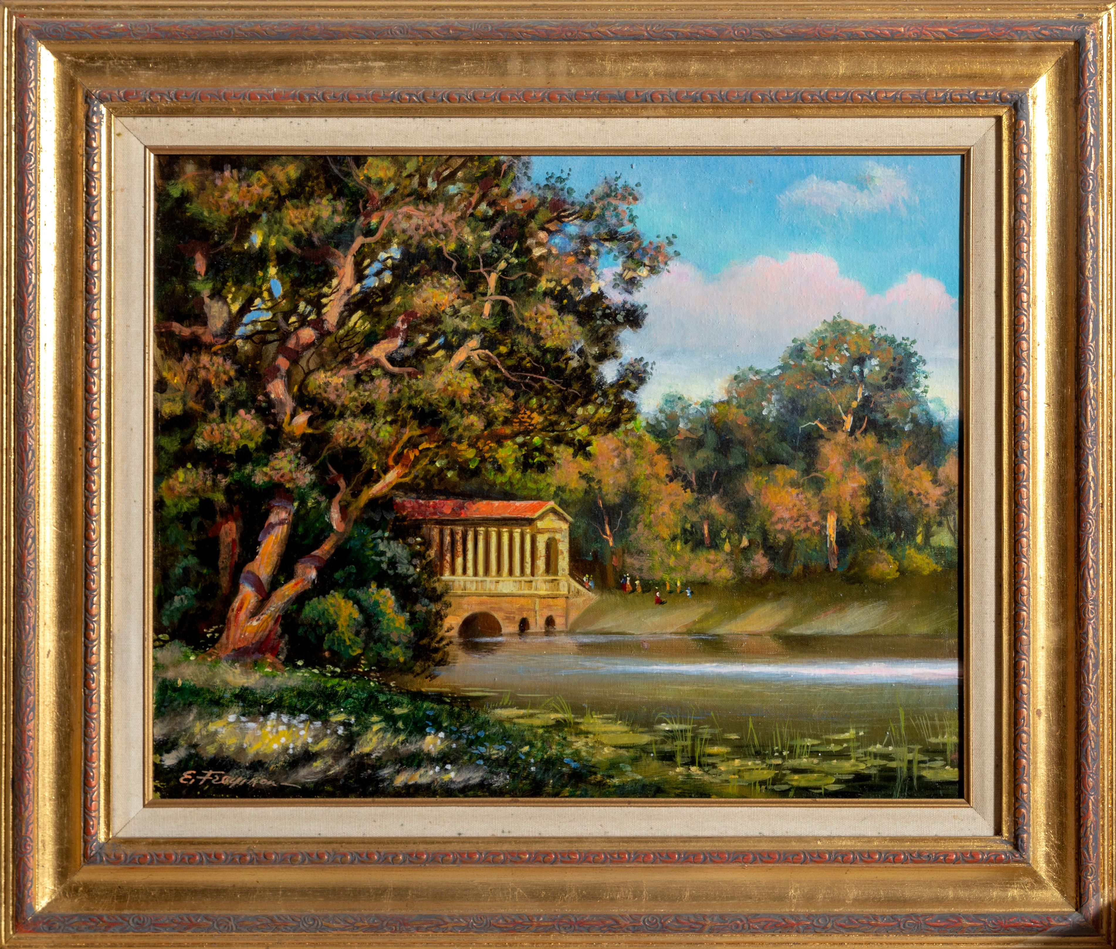 Il vecchio lago, quadro di paesaggio in acrilico su tela di Erik Freyman