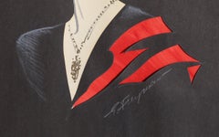 Woman in Red Hat, Art Deco Mixed Media Work on Paper by Erik Freyman