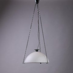 Erik Gunnar Asplund 'Parachute' Ceiling Lamp in Glass and Steel, 1950s