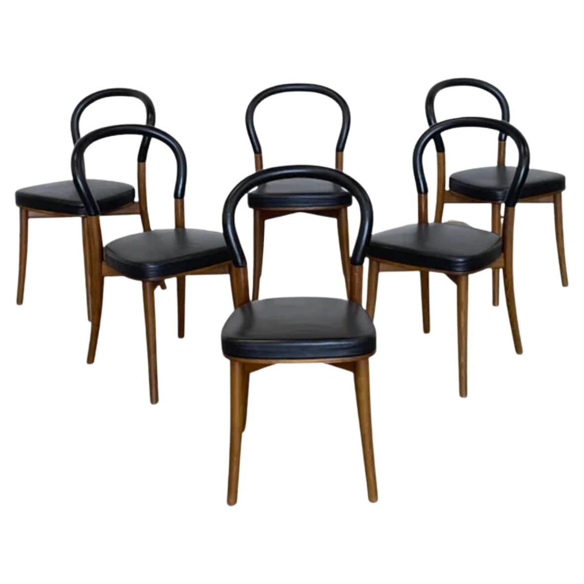 Erik Gunnar Asplund set of six "501 Göteborg" chairs for Cassina, Italy, 1983 For Sale