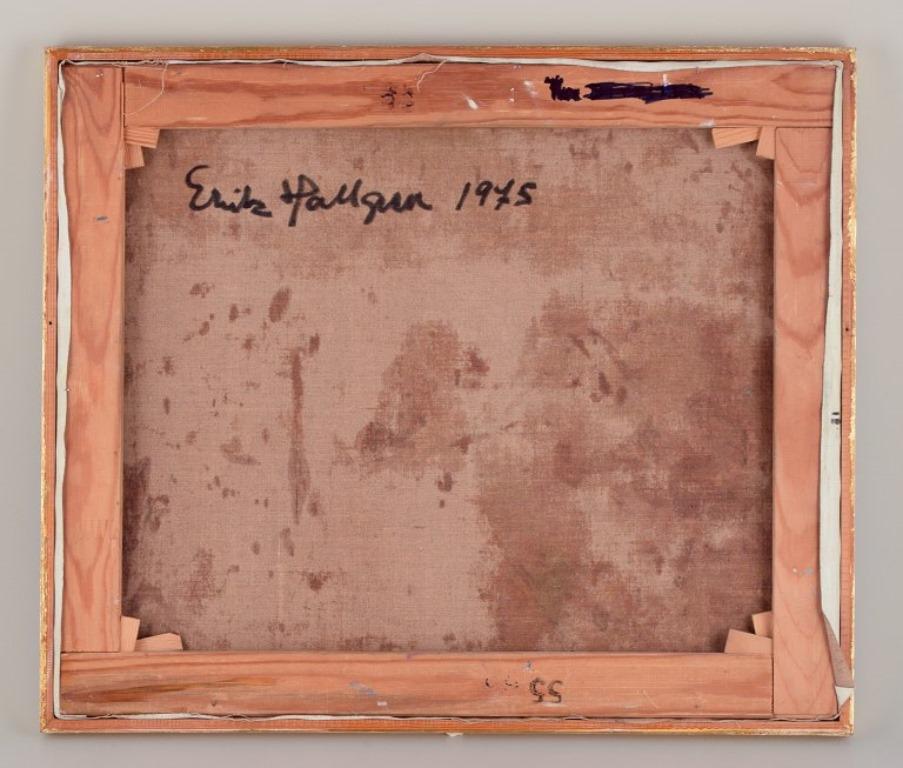Toile Erik Hallgren, artiste suédois. Huile sur toile. Paysage abstrait, 1975 en vente